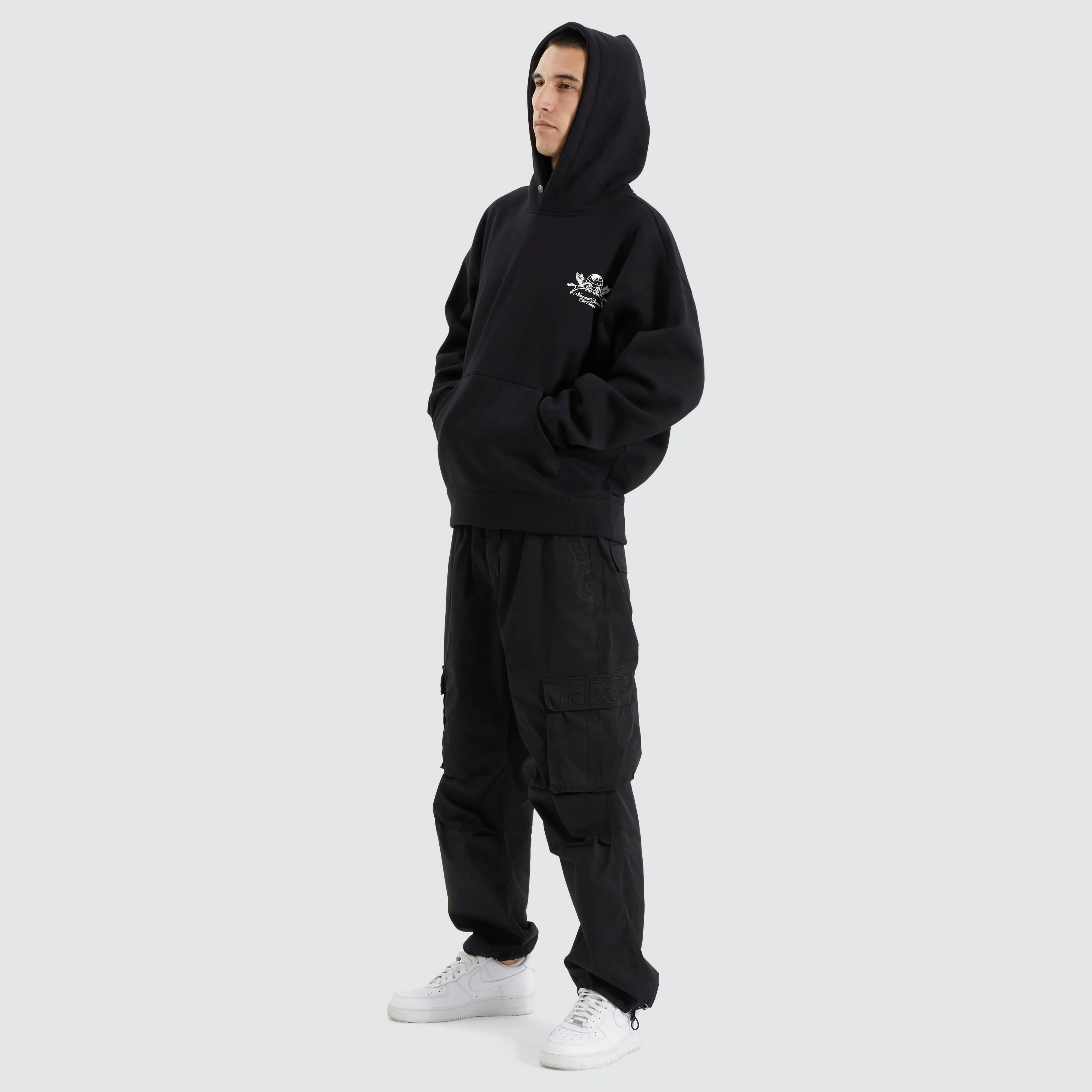 Company Heavy Box Fit Hoodie Jet Black sold by Nena and Pasadena product image thumbnail 3