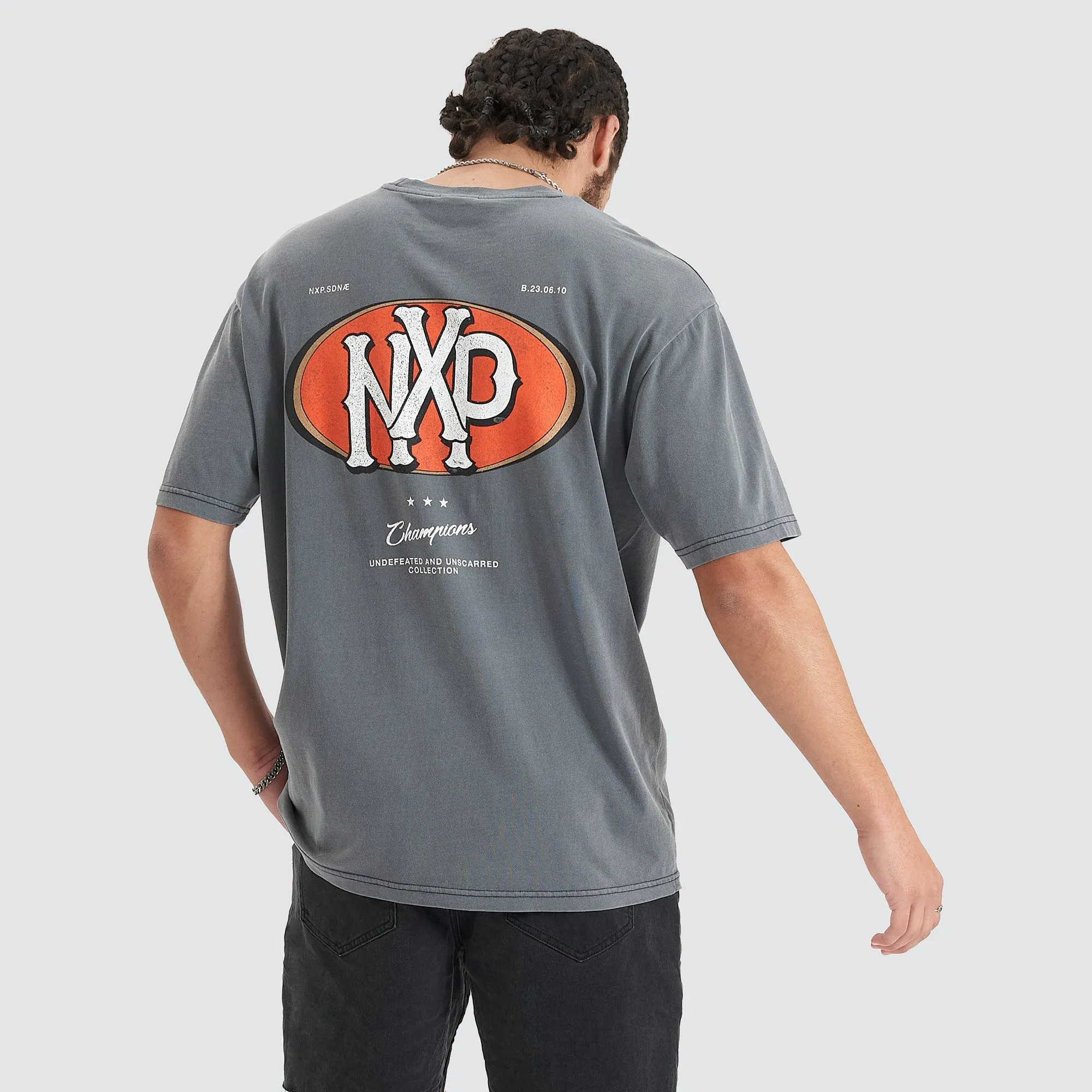 Profile Heavy Box Fit Tee Pigment Castlerock sold by Nena and Pasadena