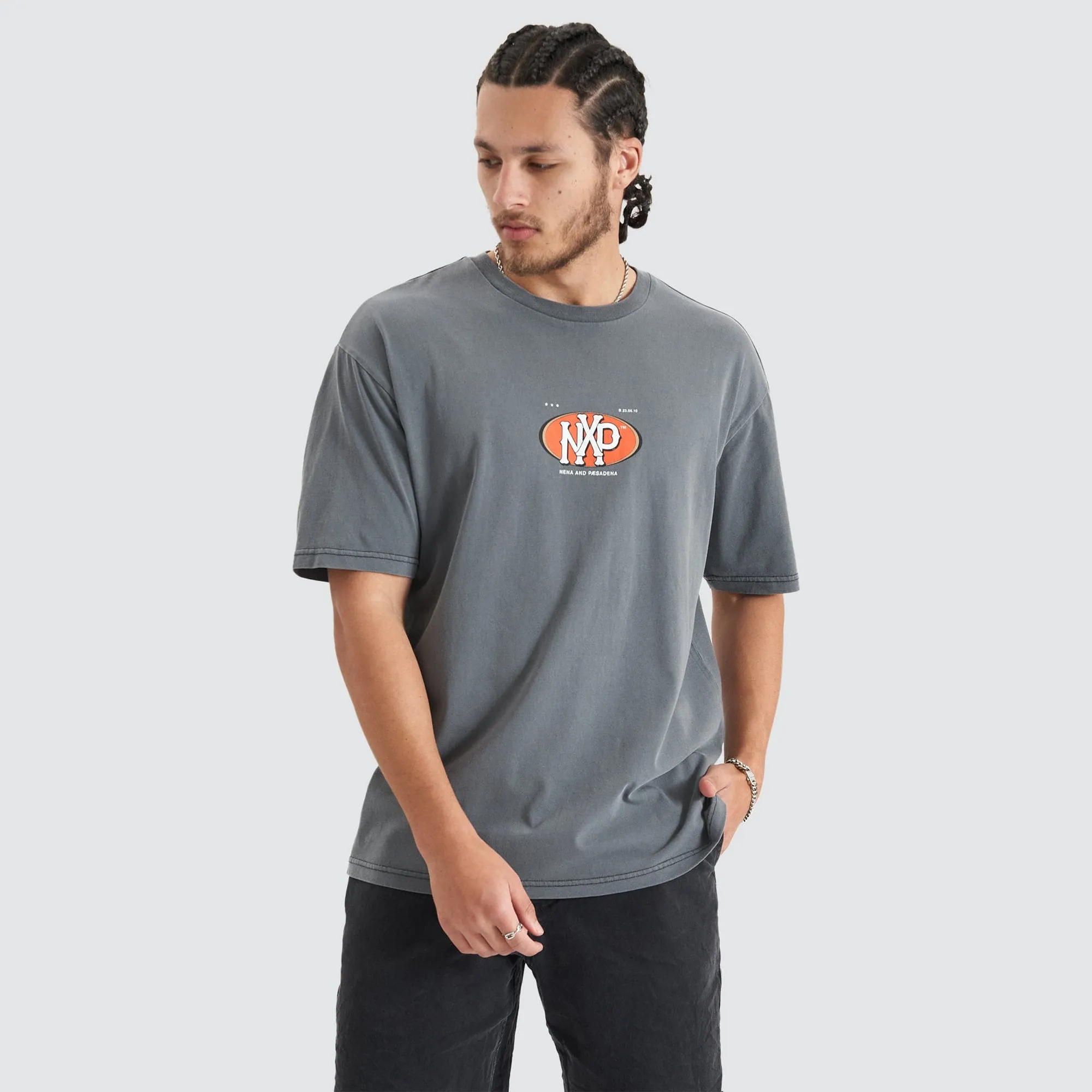 Profile Heavy Box Fit Tee Pigment Castlerock sold by Nena and Pasadena product image thumbnail 2