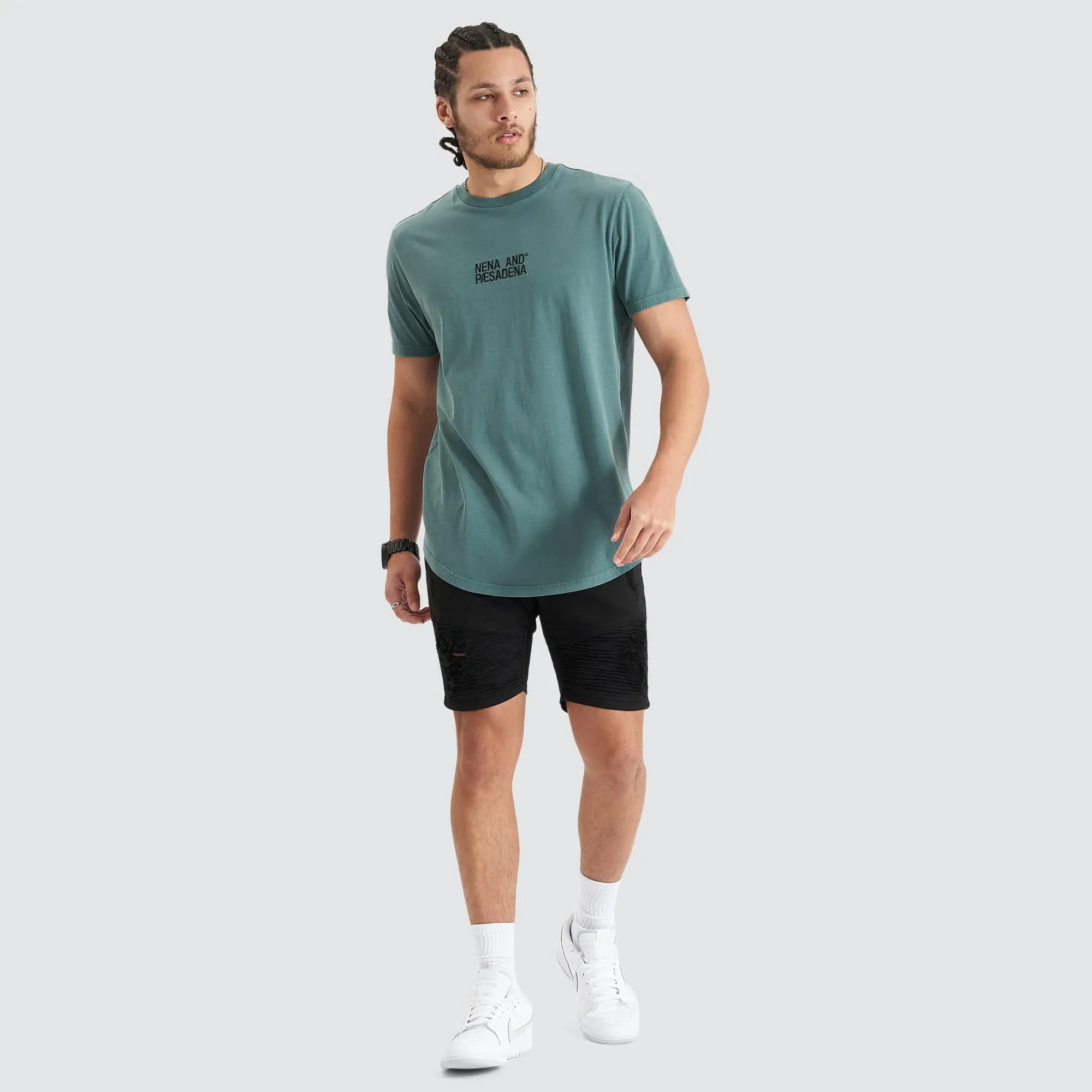 Blockade Dual Curved Tee Pigment Silver Pine sold by Nena and Pasadena product image thumbnail 2