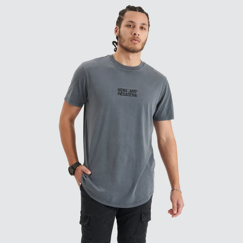 Blockade Dual Curved Tee Pigment Castlerock made by Nena and Pasadena