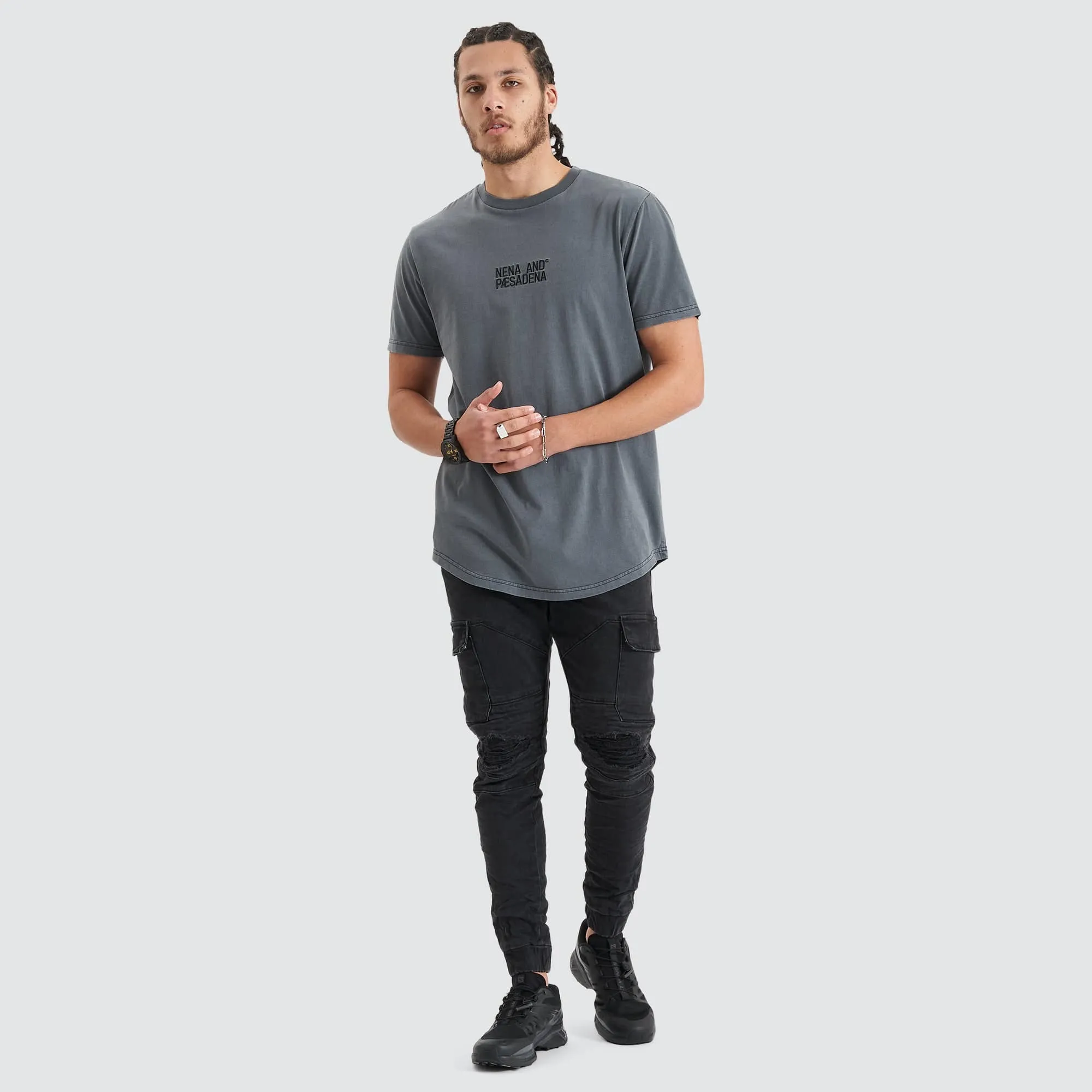 Blockade Dual Curved Tee Pigment Castlerock sold by Nena and Pasadena product image thumbnail 4