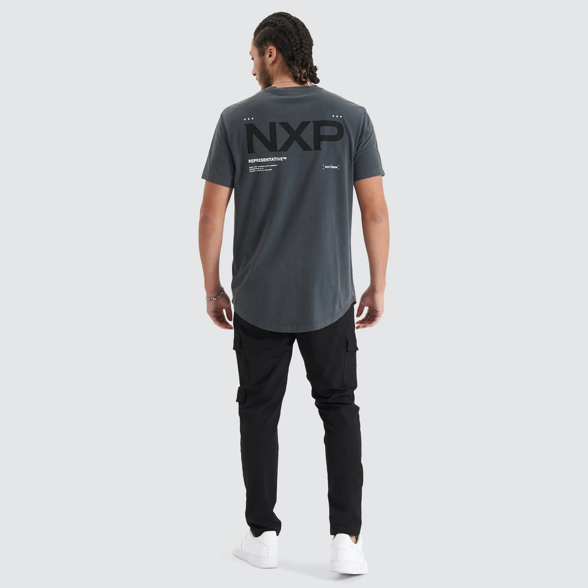 Delta Time Dual Curved Tee Pigment Asphalt sold by Nena and Pasadena product image thumbnail 2