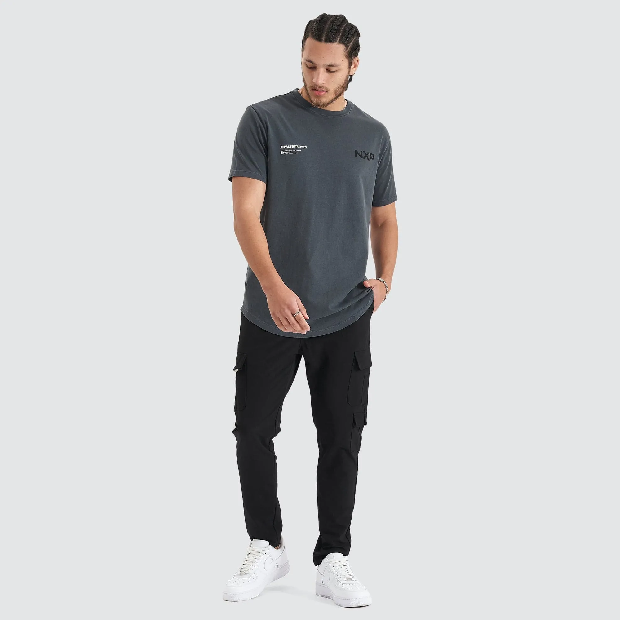 Delta Time Dual Curved Tee Pigment Asphalt sold by Nena and Pasadena product image thumbnail 4