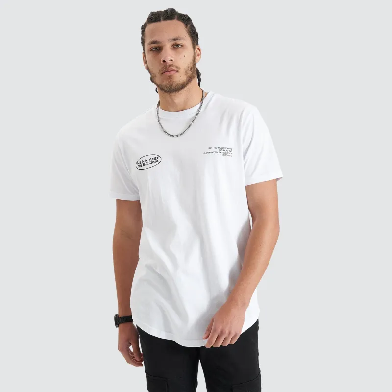 Project Dual Curved Tee Optical White sold by Nena and Pasadena