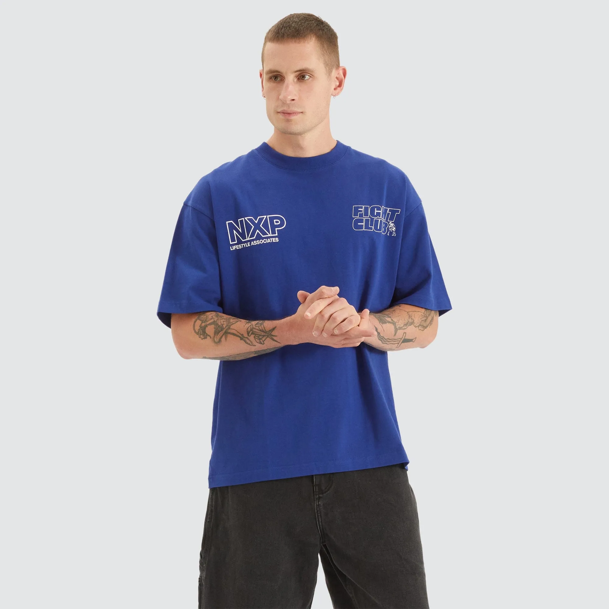 Fight Club Heavy Street Tee Cobalt Blue sold by Nena and Pasadena product image thumbnail 2