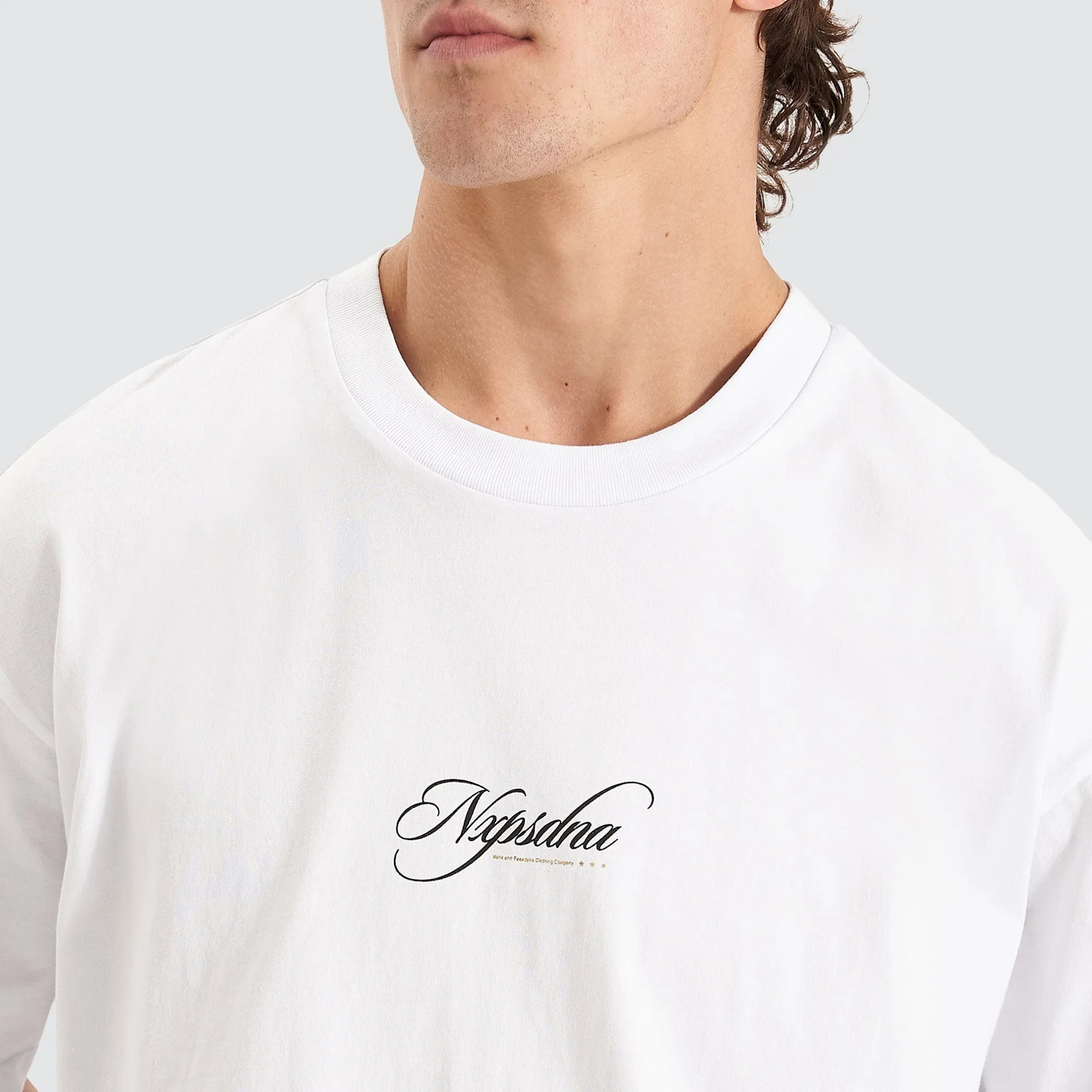 Encrypted Heavy Box Fit Scoop Tee White sold by Nena and Pasadena product image thumbnail 5