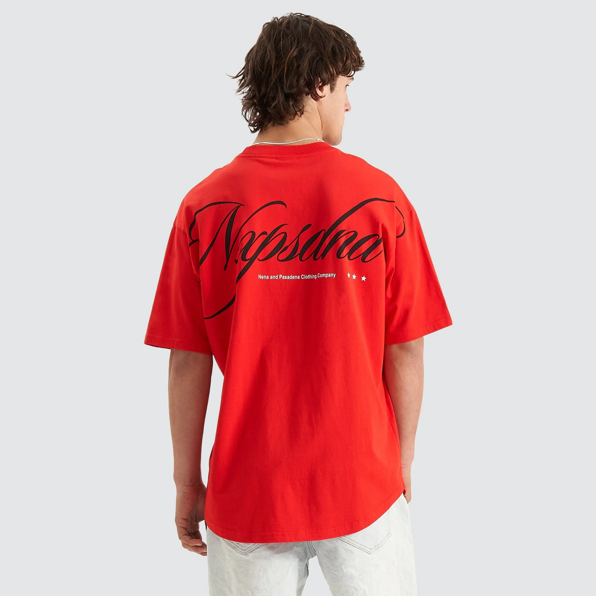 Encrypted Heavy Box Fit Scoop Tee Poppy Red sold by Nena and Pasadena product image thumbnail 3