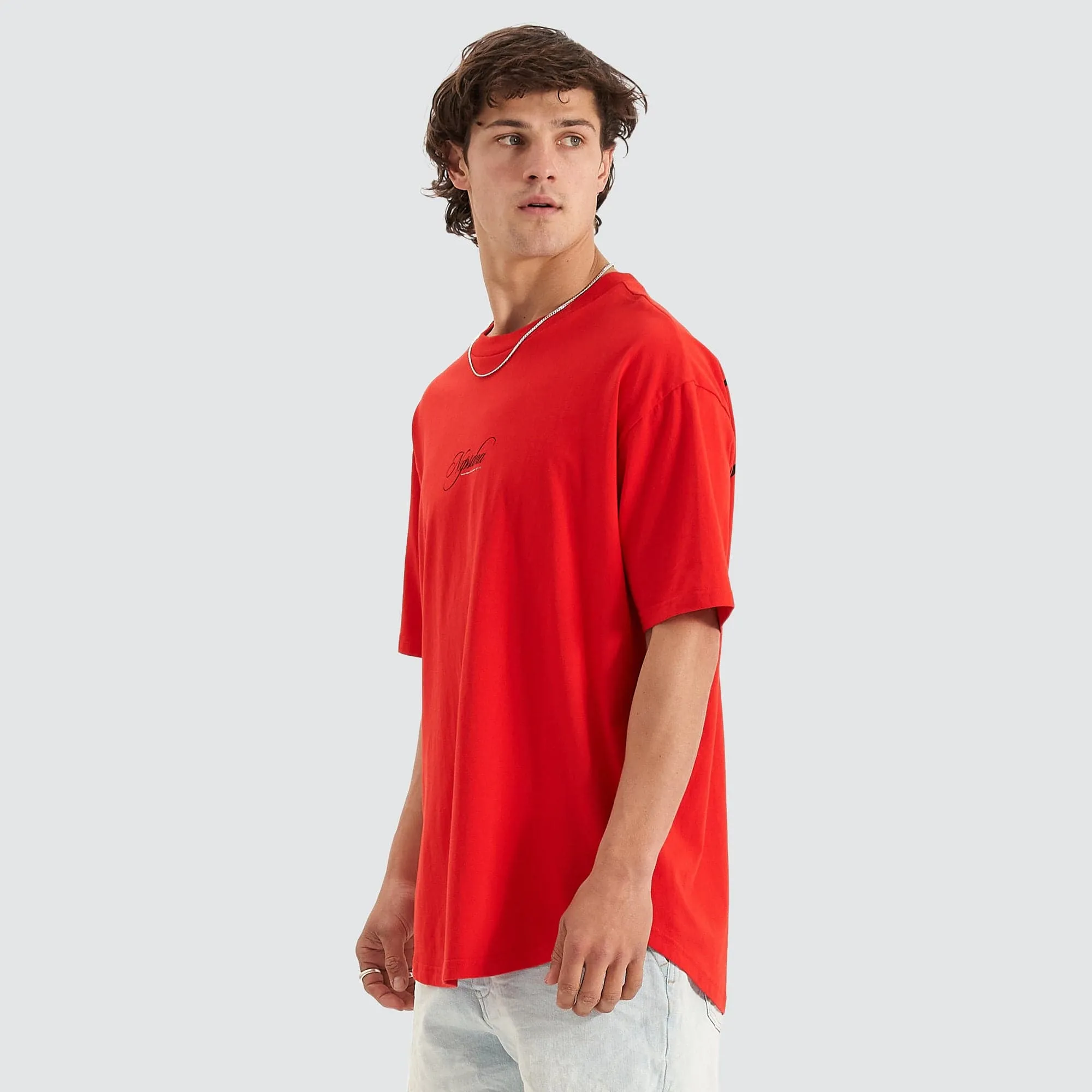 Encrypted Heavy Box Fit Scoop Tee Poppy Red sold by Nena and Pasadena product image thumbnail 5