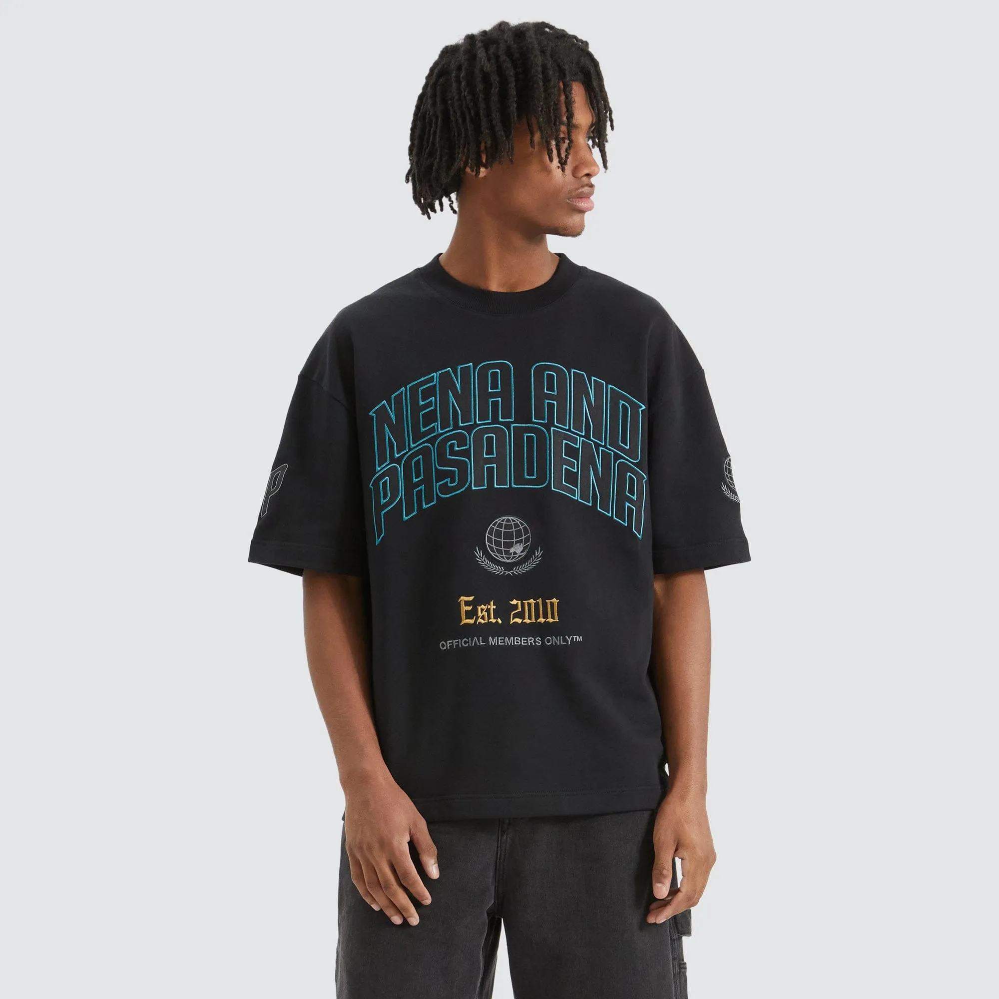 Members Loopback Street Tee Anthracite Black sold by Nena and Pasadena