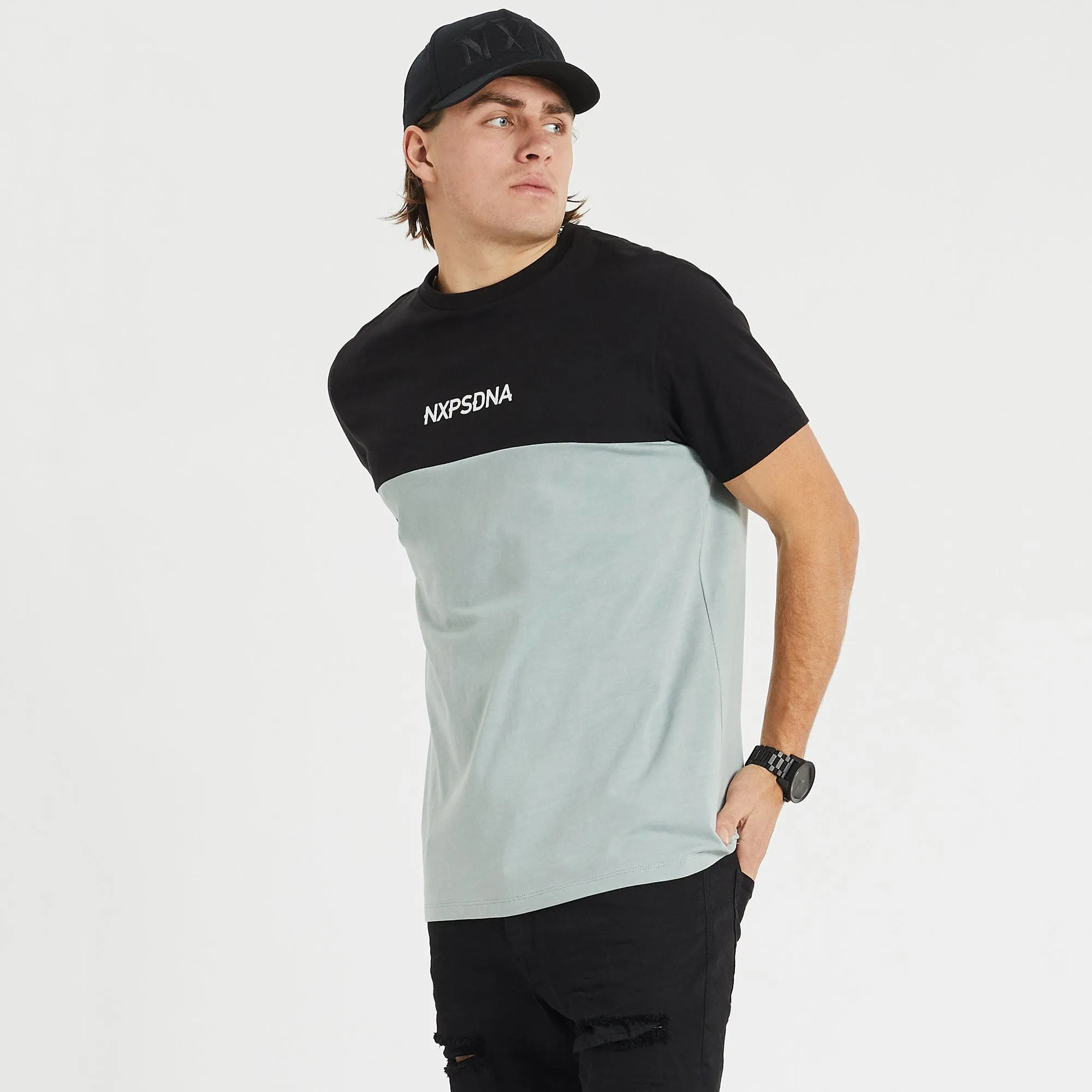 Echelon Cape Back T-Shirt Black/Sage sold by Nena and Pasadena product image thumbnail 3