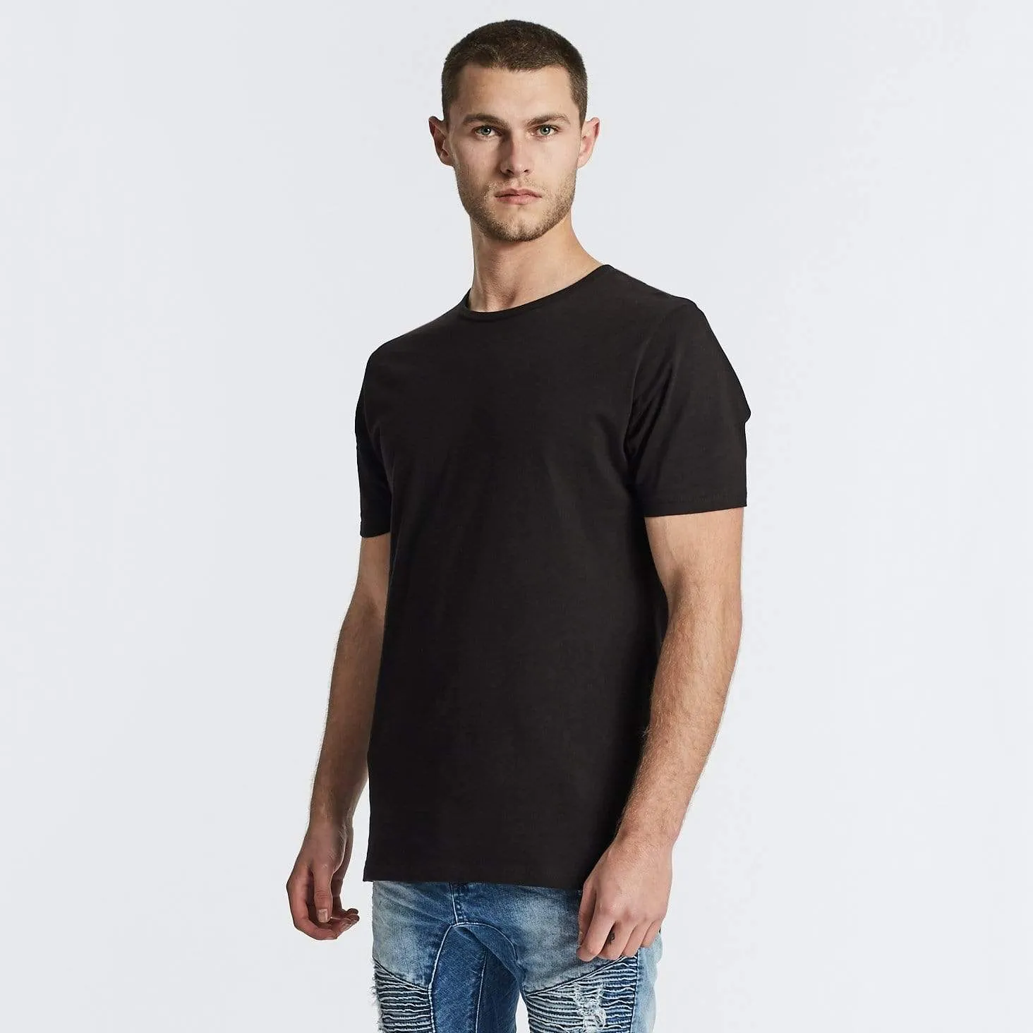 Hybrid Step Hem T-Shirt Jet Black sold by Nena and Pasadena product image thumbnail 3