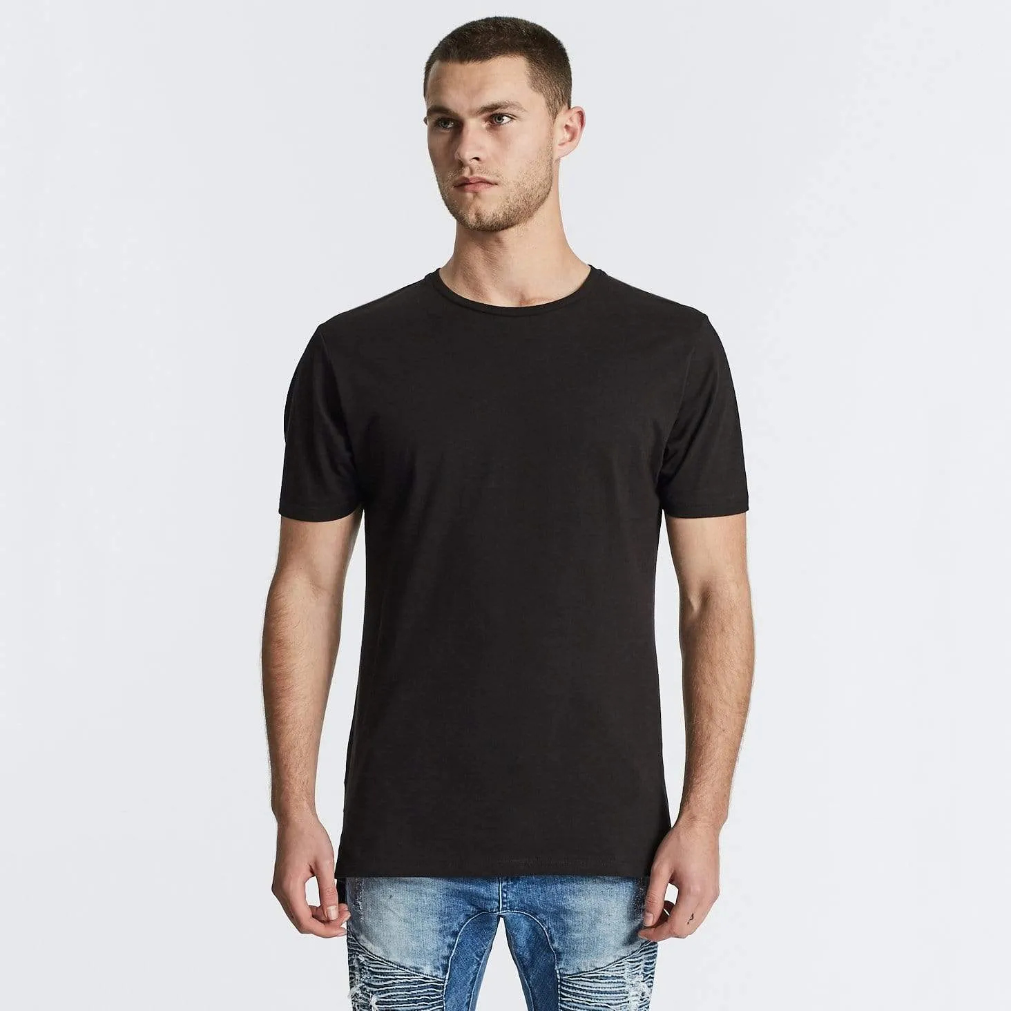 Hybrid Step Hem T-Shirt Jet Black sold by Nena and Pasadena