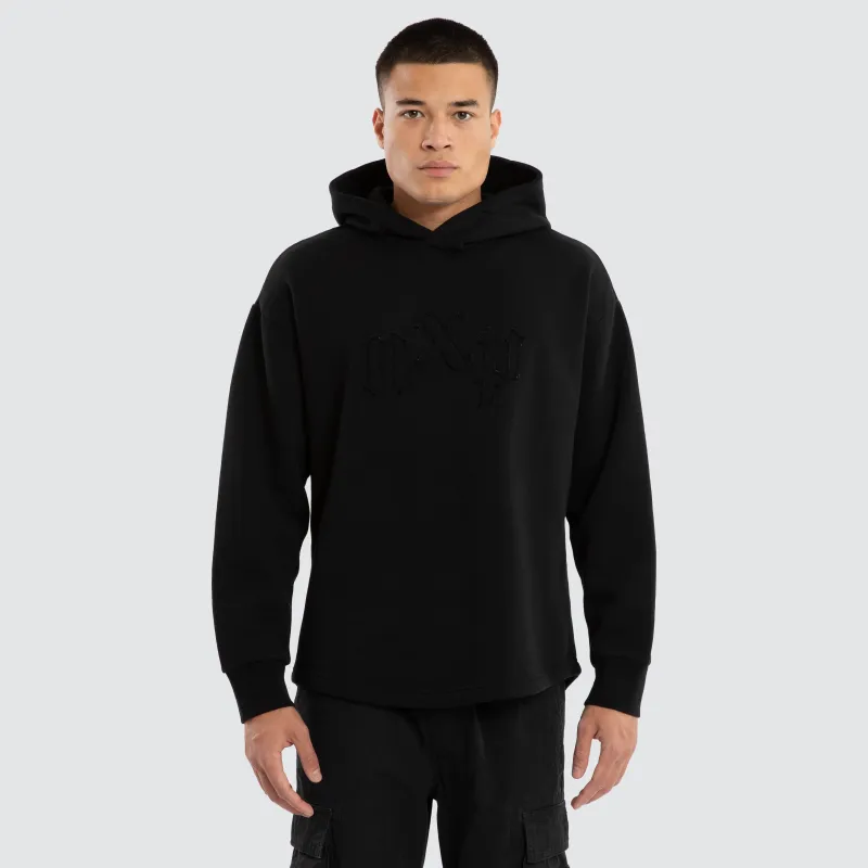 Supreme Relaxed Curved Hoodie Jet Black made by Nena and Pasadena