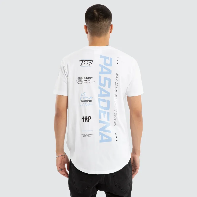 Unified Dual Curved Tee Optical White sold by Nena and Pasadena