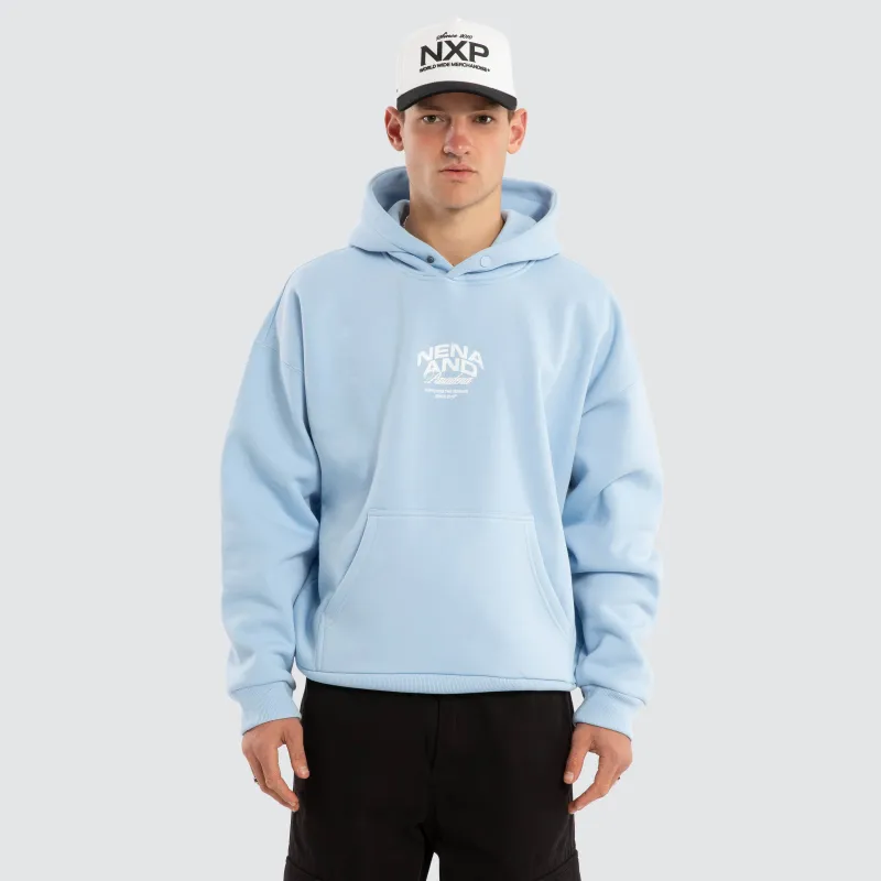 Eclipse Box Fit Hoodie Blue Bell made by Nena and Pasadena
