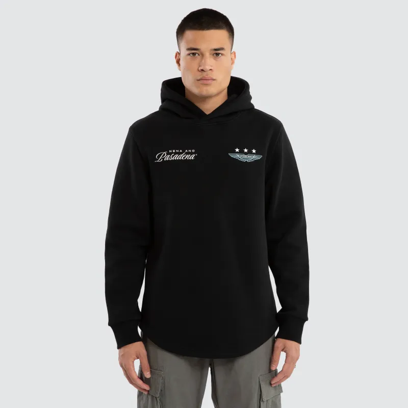 Break Dual Curved Hoodie Jet Black made by Nena and Pasadena