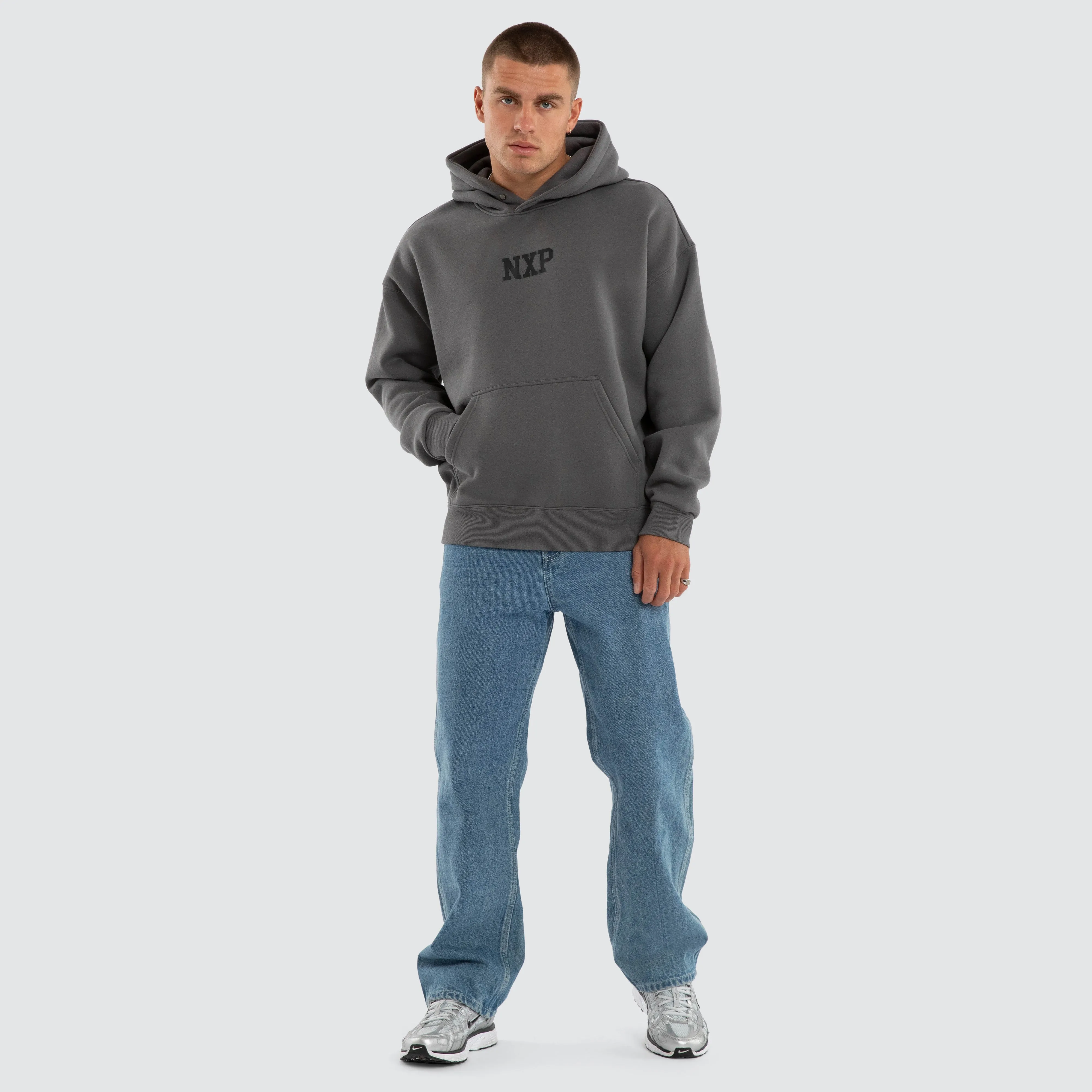 Foundation Box Fit Hoodie Charcoal sold by Nena and Pasadena product image thumbnail 5
