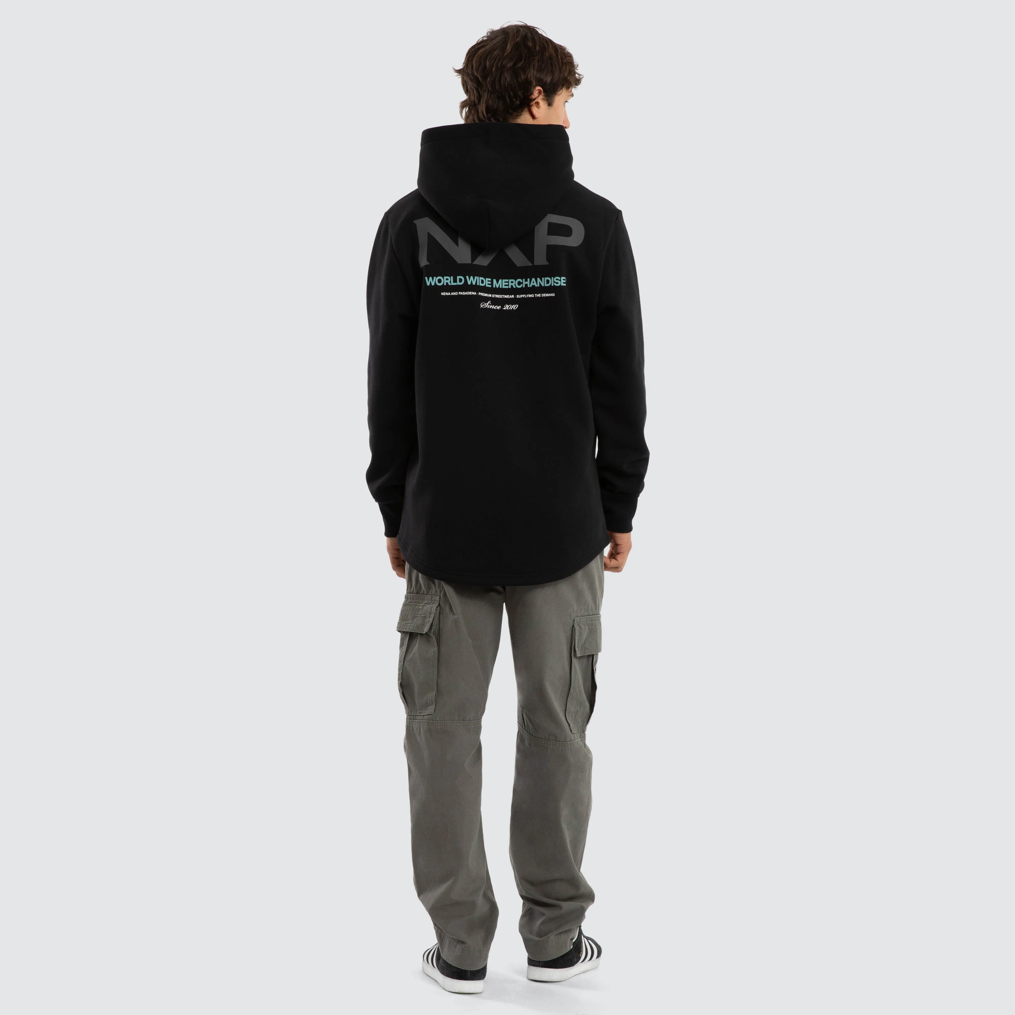 Peak Dual Curved Hoodie Jet Black sold by Nena and Pasadena product image thumbnail 4