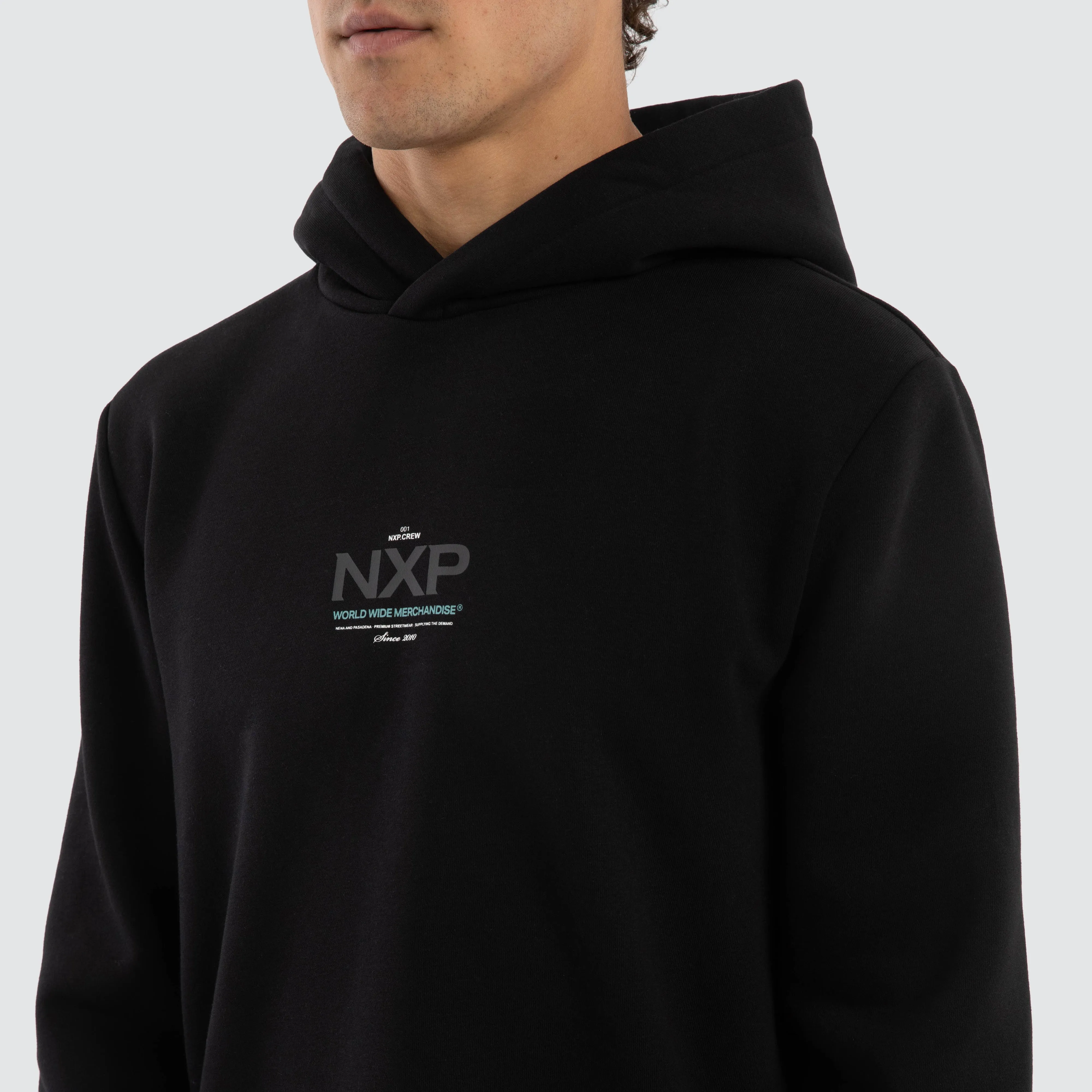 Peak Dual Curved Hoodie Jet Black sold by Nena and Pasadena product image thumbnail 5