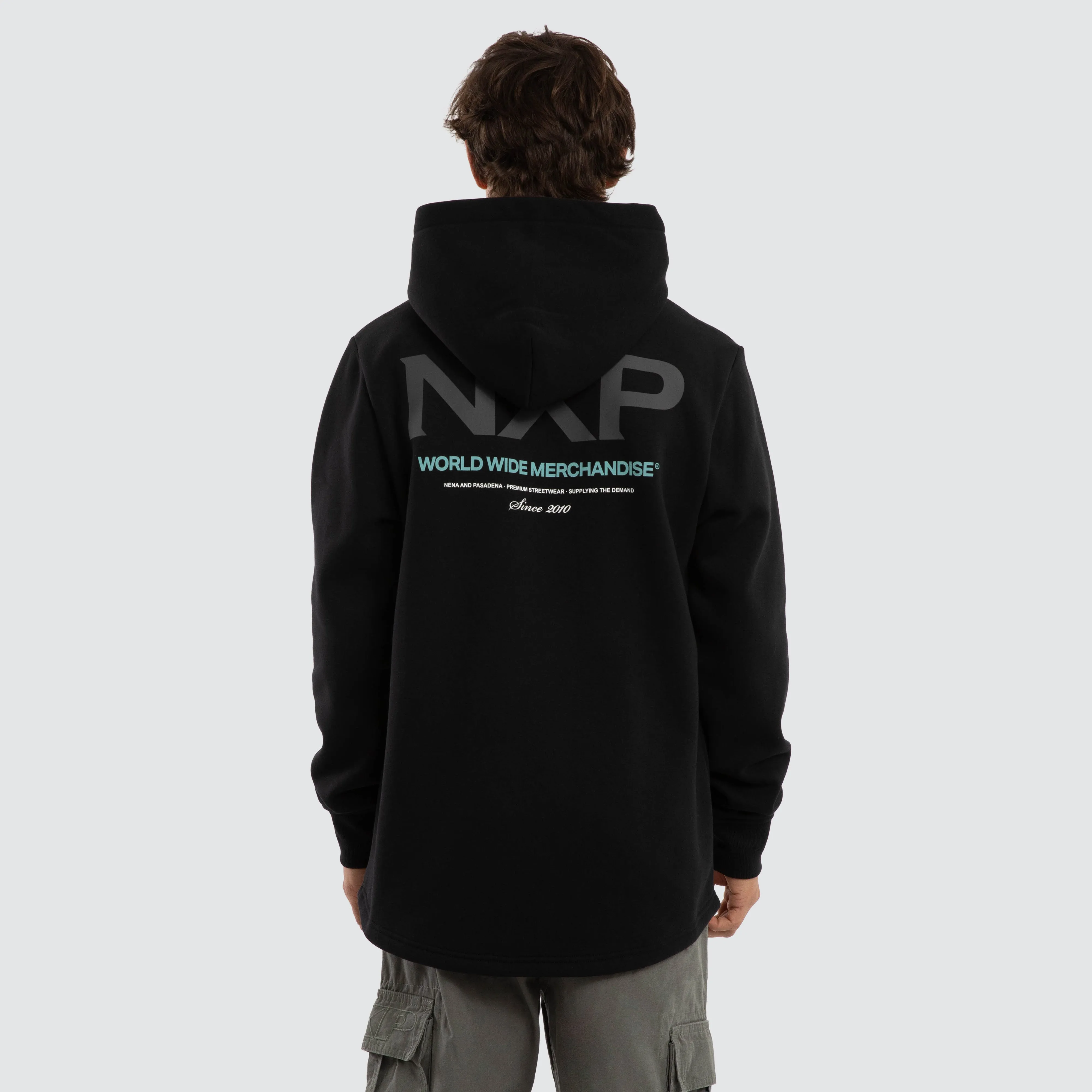 Peak Dual Curved Hoodie Jet Black sold by Nena and Pasadena product image thumbnail 2