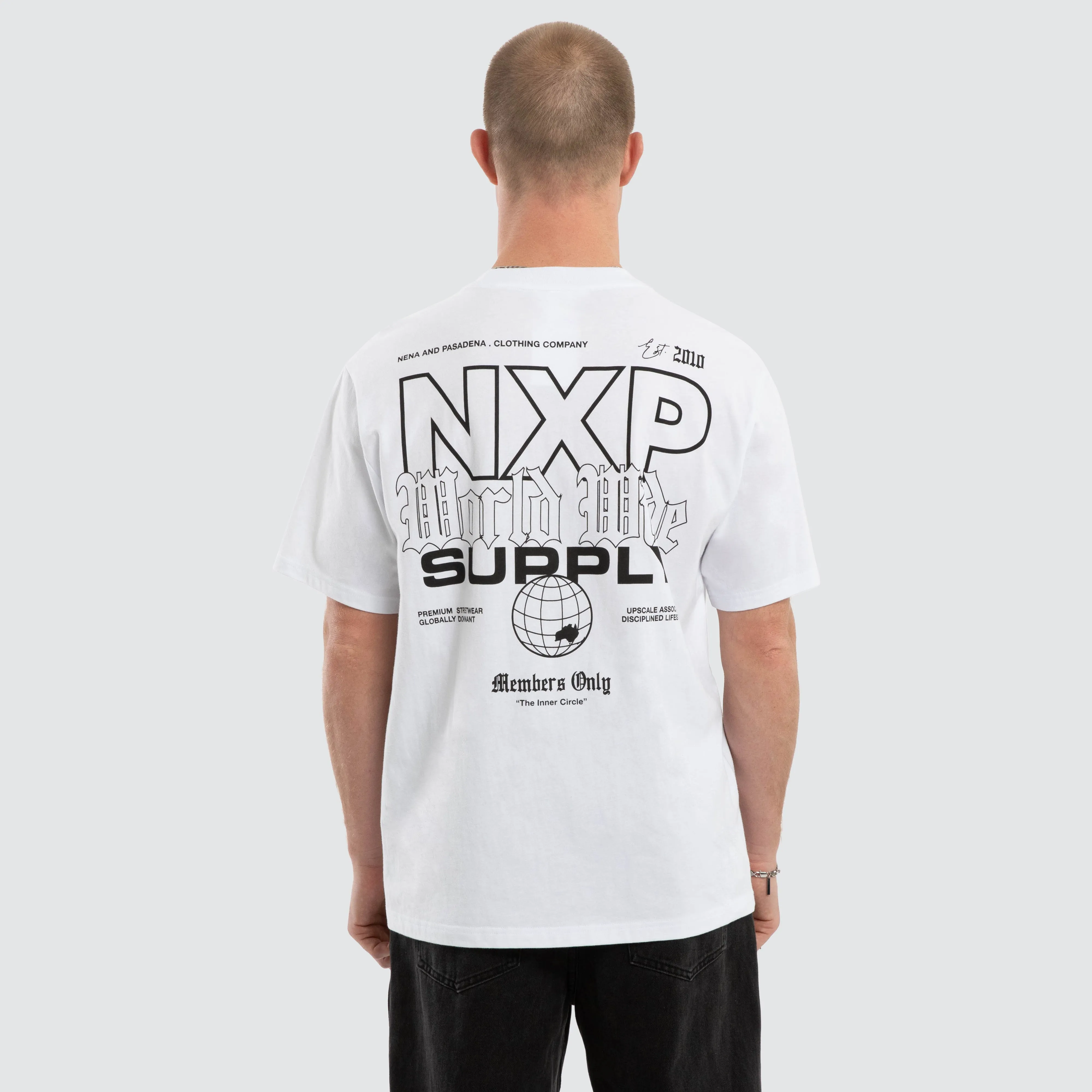 Dominant Classic Tee Optical White sold by Nena and Pasadena