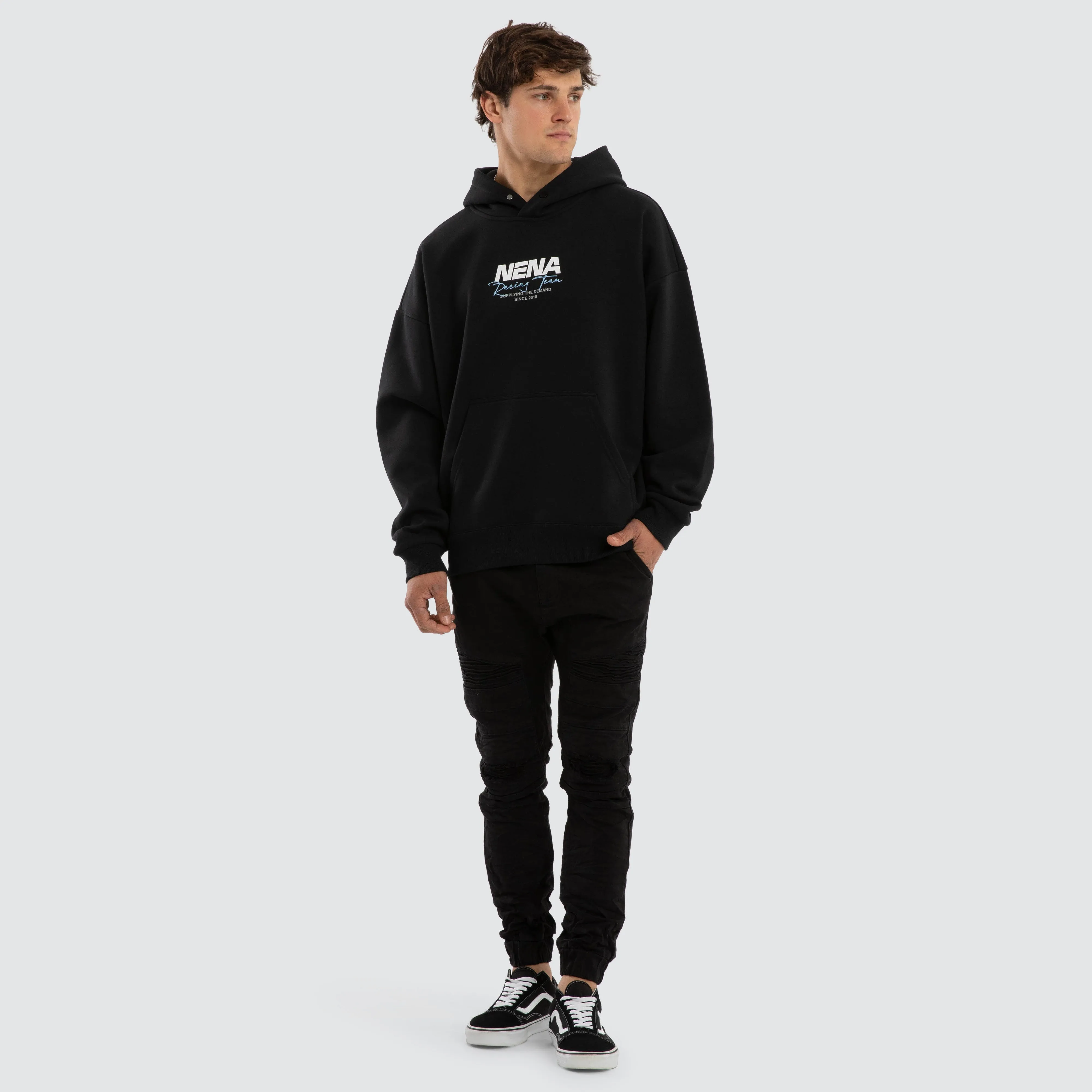 Network Box Fit Hoodie Anthracite Black sold by Nena and Pasadena product image thumbnail 2