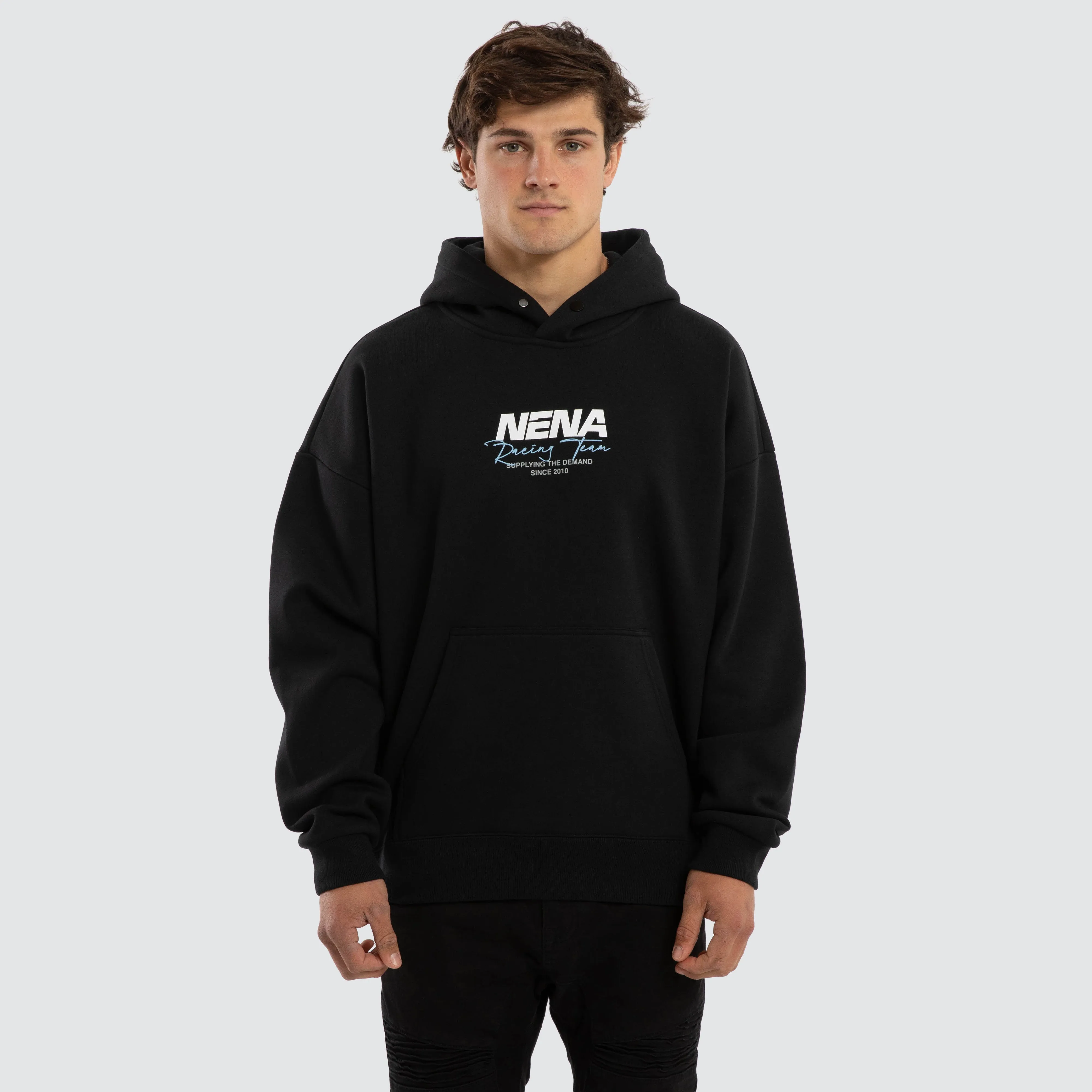 Network Box Fit Hoodie Anthracite Black sold by Nena and Pasadena product image thumbnail 3