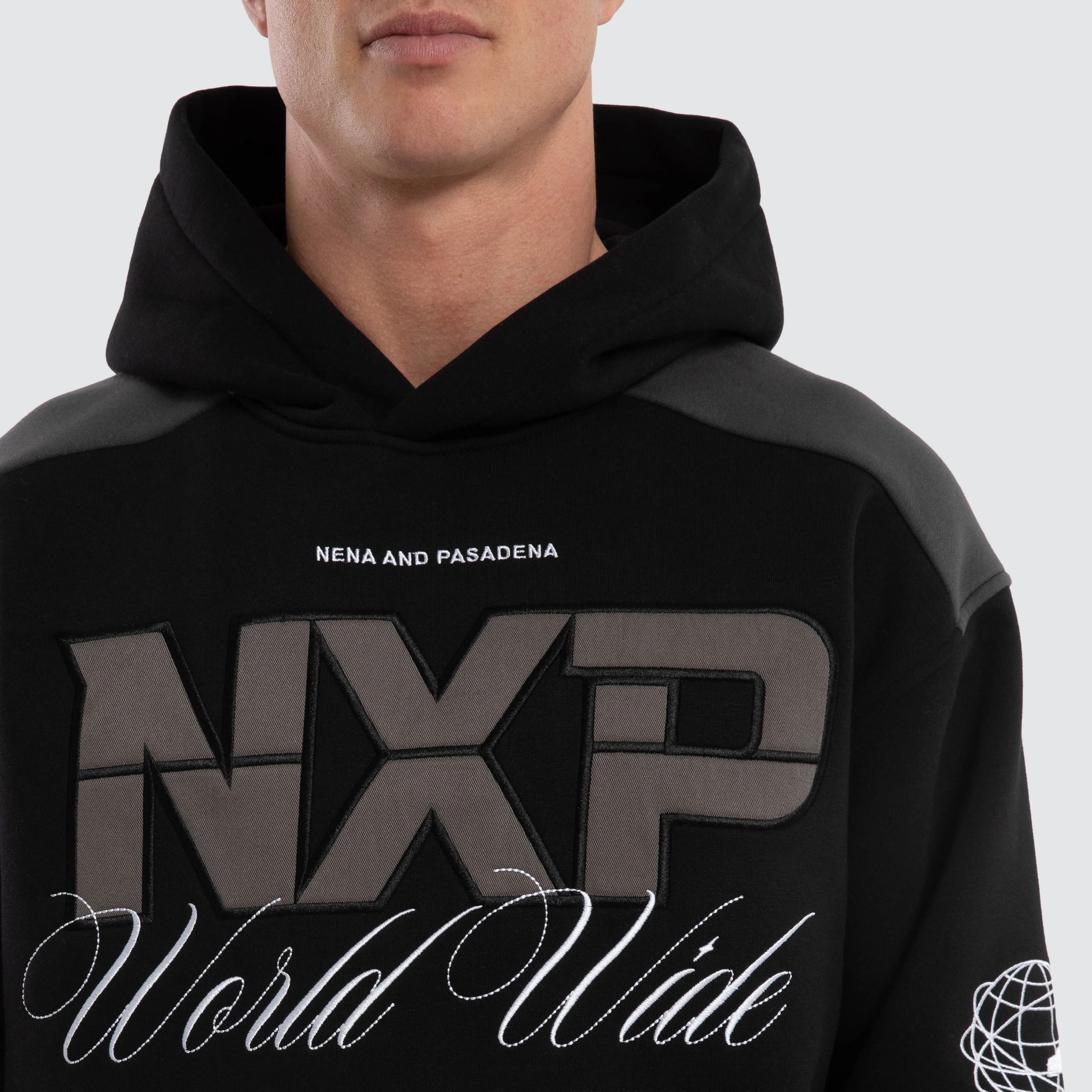 Wordly Relaxed Hoodie Jet Black sold by Nena and Pasadena product image thumbnail 4