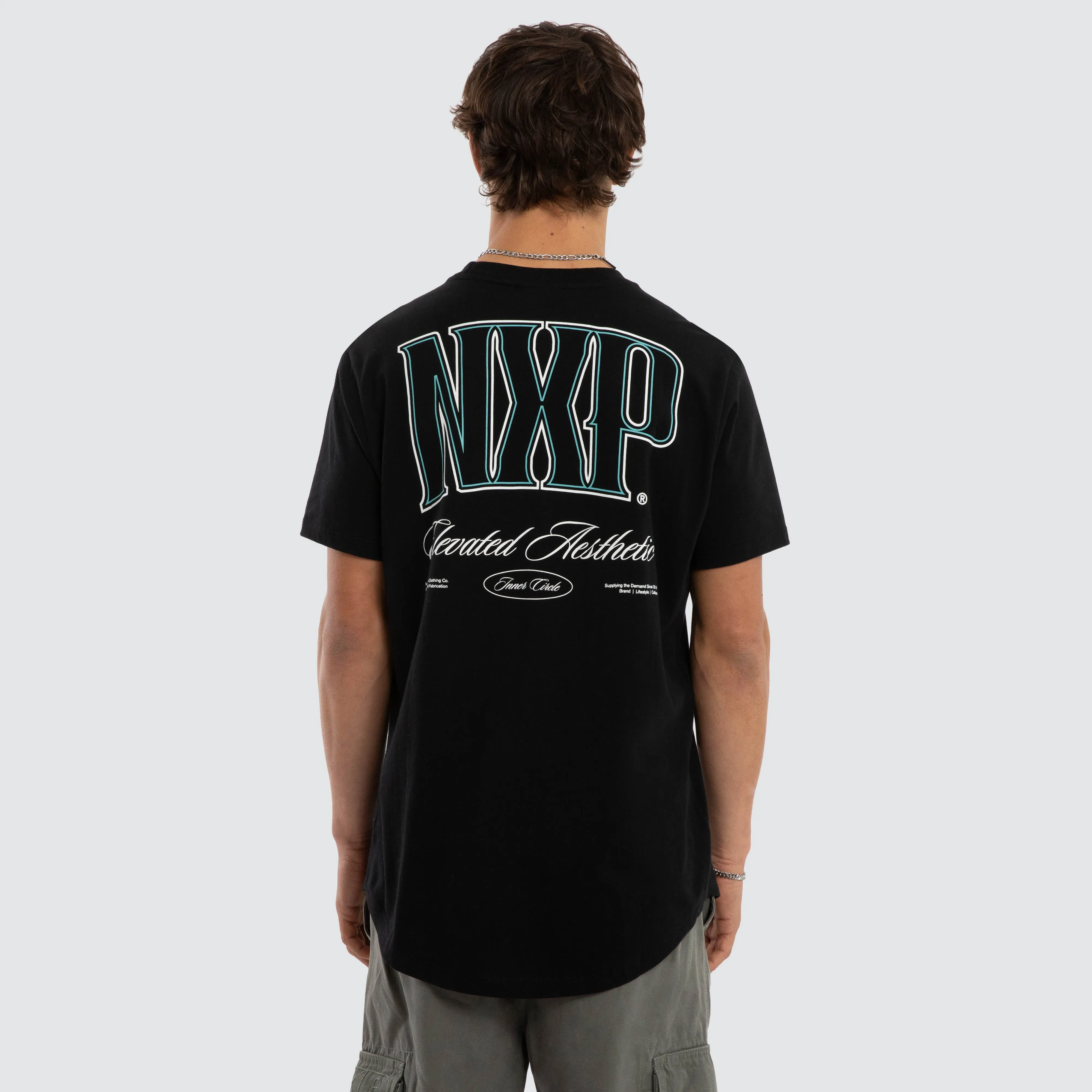 Circuit Dual Curved Tee Jet Black sold by Nena and Pasadena