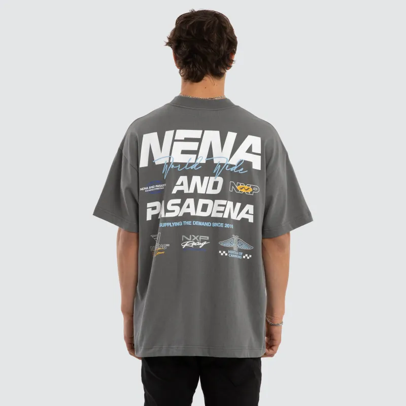 Network Raptor Tee Charcoal made by Nena and Pasadena