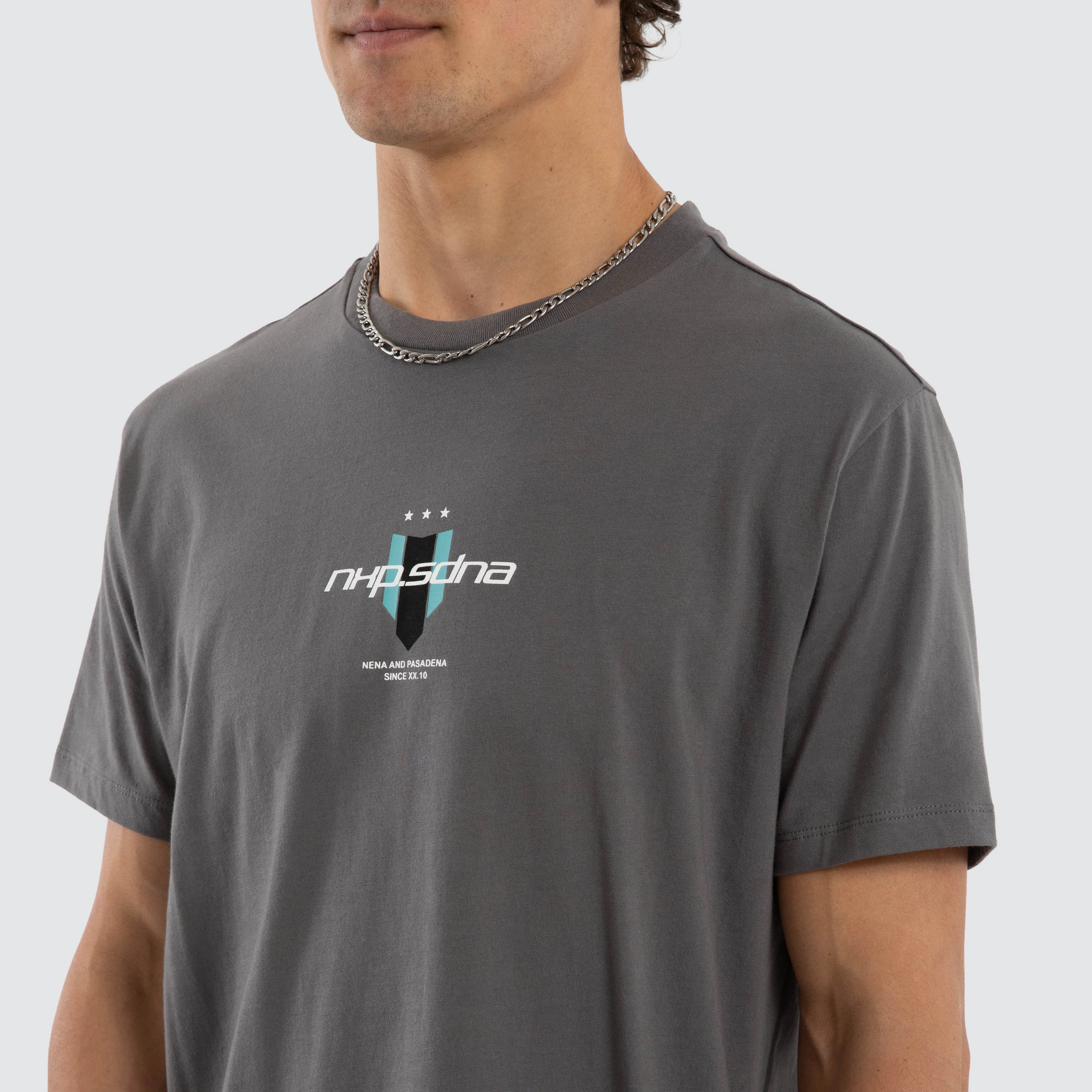 Central Dual Curved Tee Charcoal sold by Nena and Pasadena product image thumbnail 4