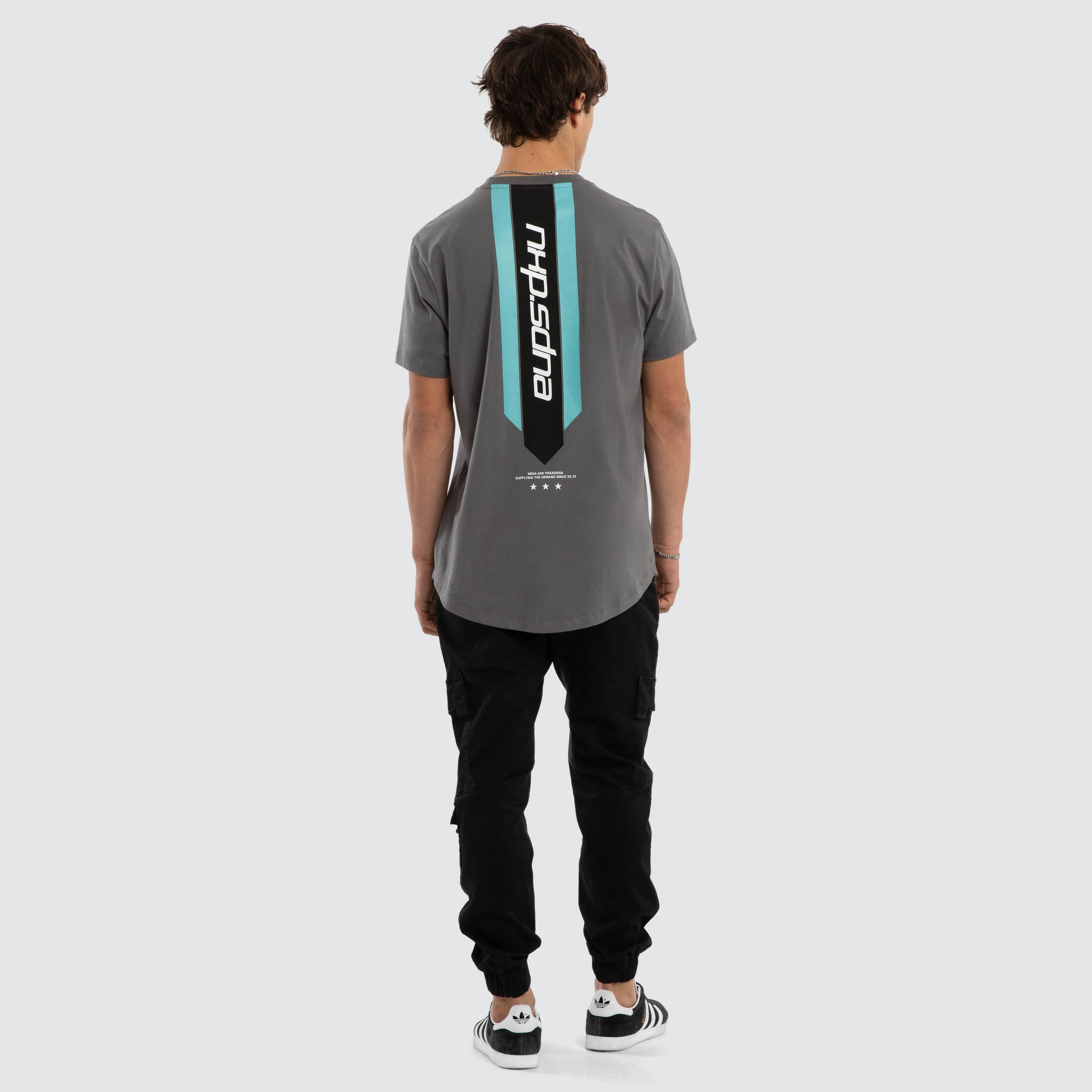 Central Dual Curved Tee Charcoal sold by Nena and Pasadena product image thumbnail 5