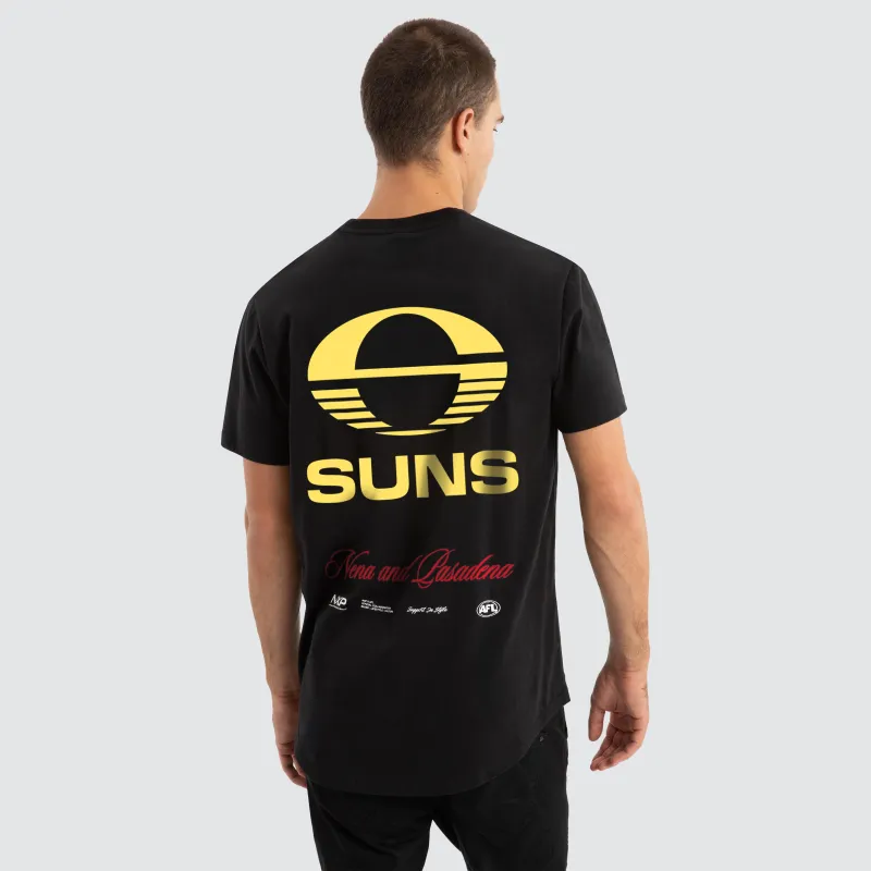 Gold Coast Suns AFL Prime Tee Jet Black made by Nena and Pasadena