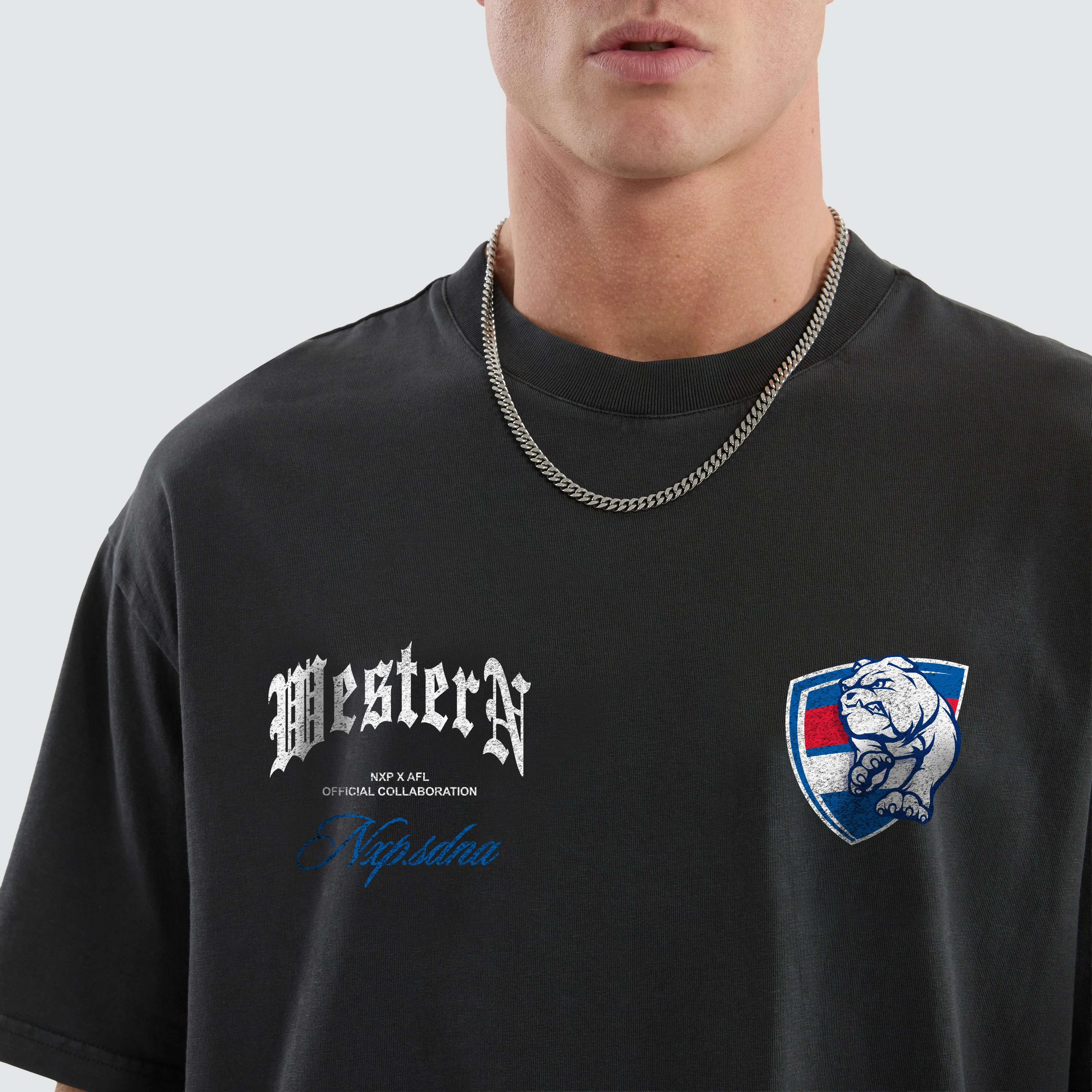 Western Bulldogs AFL Vintage Goth Tee Pigment Asphalt sold by Nena and Pasadena product image thumbnail 3