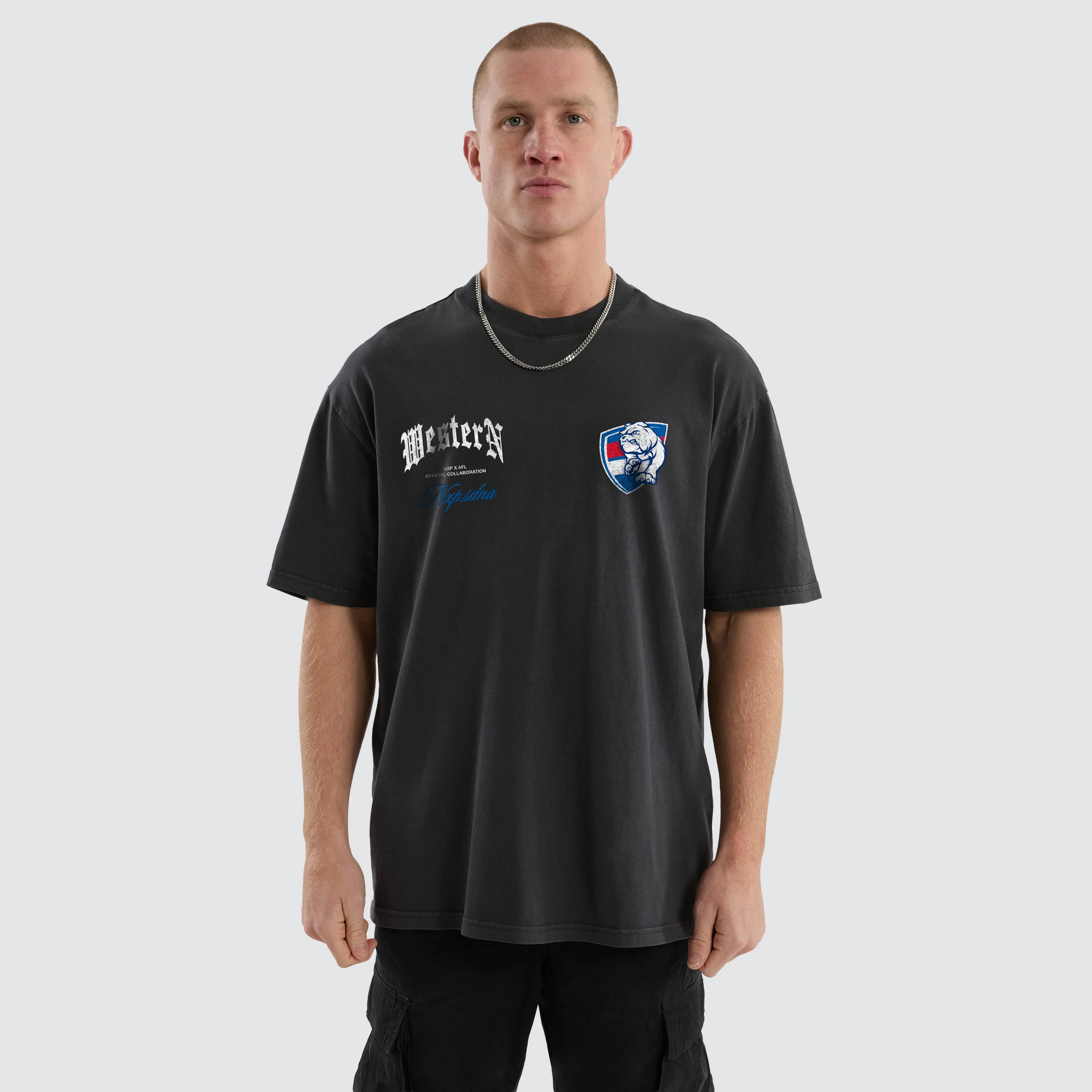 Western Bulldogs AFL Vintage Goth Tee Pigment Asphalt sold by Nena and Pasadena product image thumbnail 2
