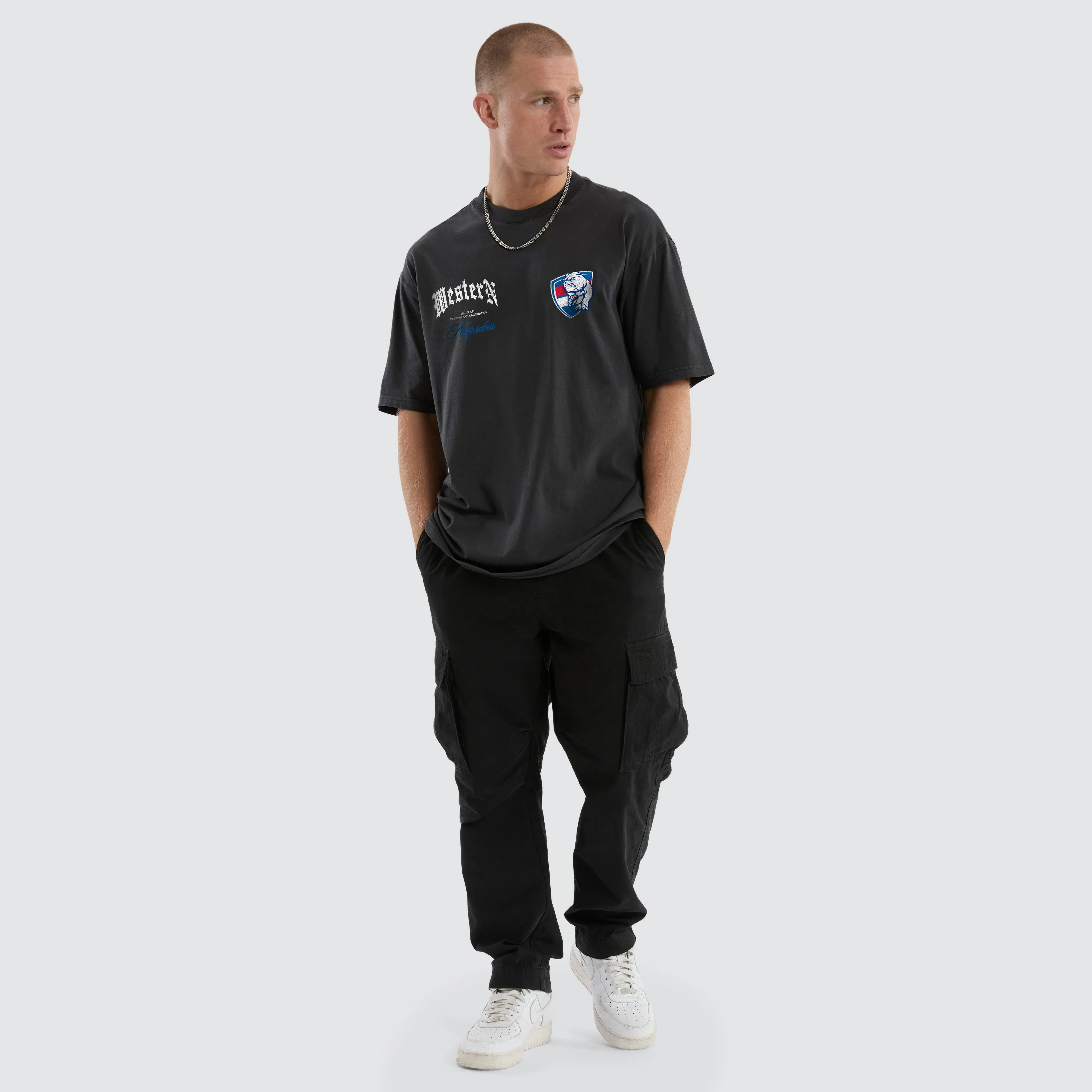Western Bulldogs AFL Vintage Goth Tee Pigment Asphalt sold by Nena and Pasadena product image thumbnail 5