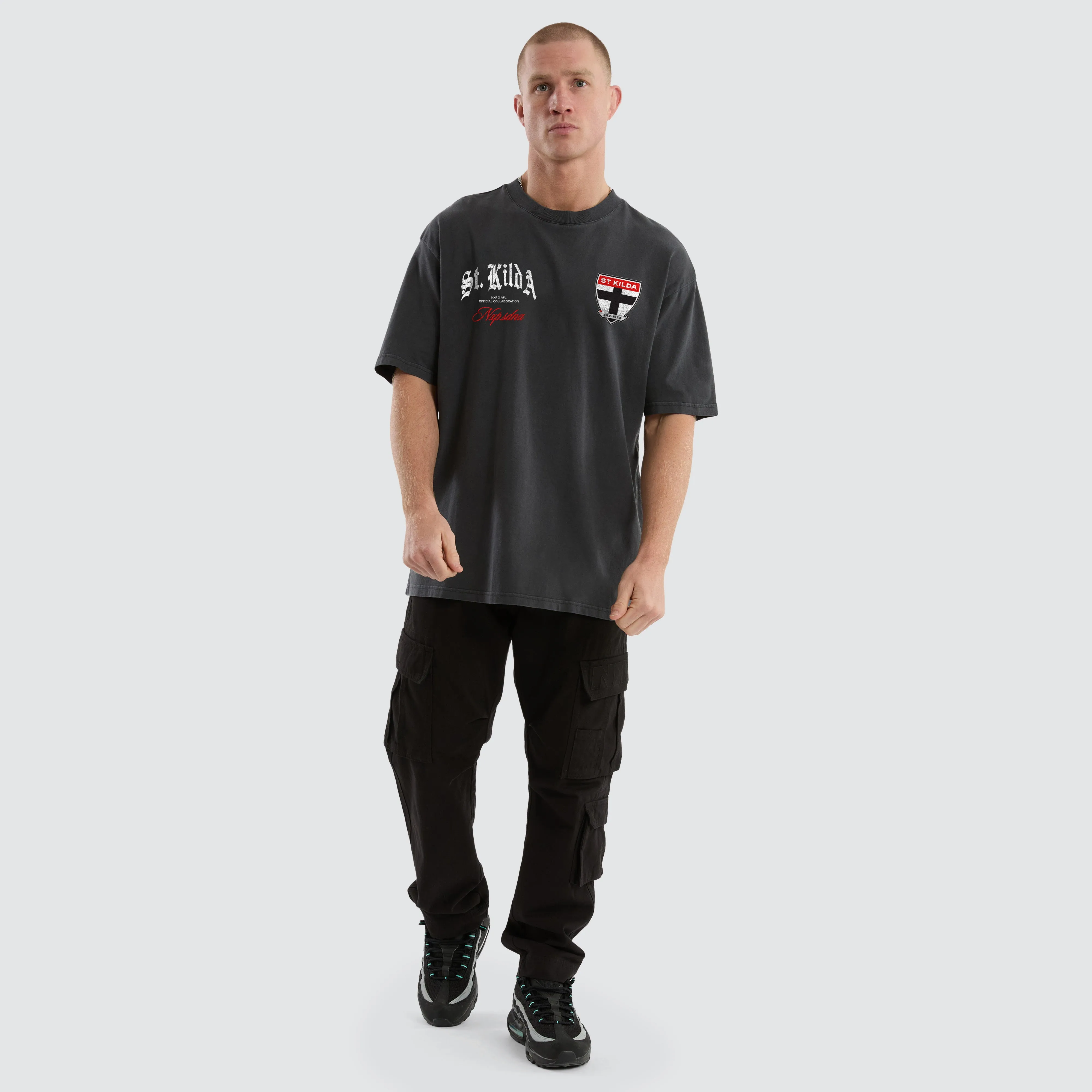 St Kilda Saints AFL Vintage Goth Tee Pigment Asphalt sold by Nena and Pasadena product image thumbnail 5