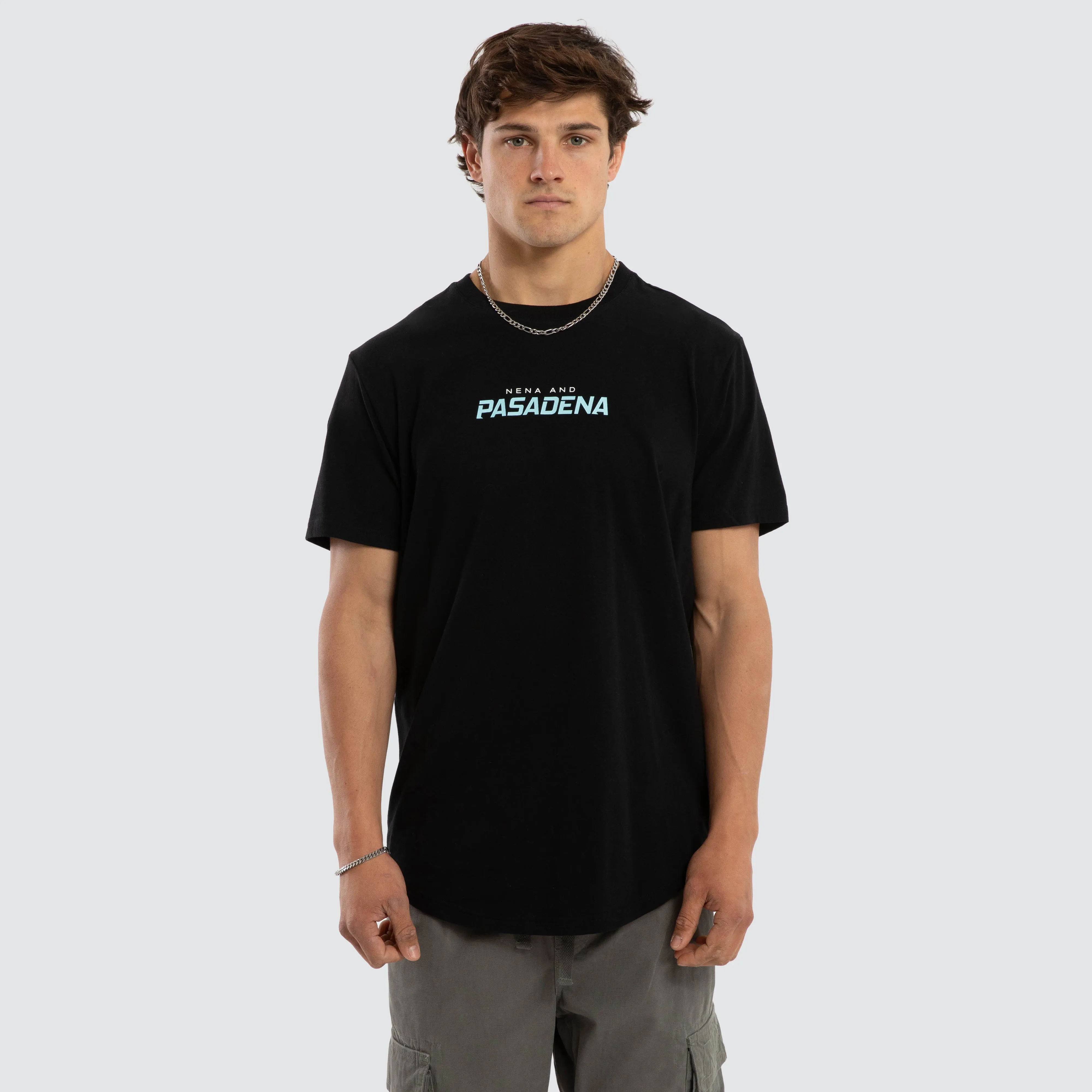 System Dual Curved Tee Jet Black sold by Nena and Pasadena
