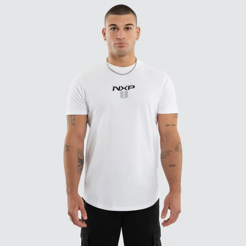 Crew Dual Curved Tee Optical White made by Nena and Pasadena