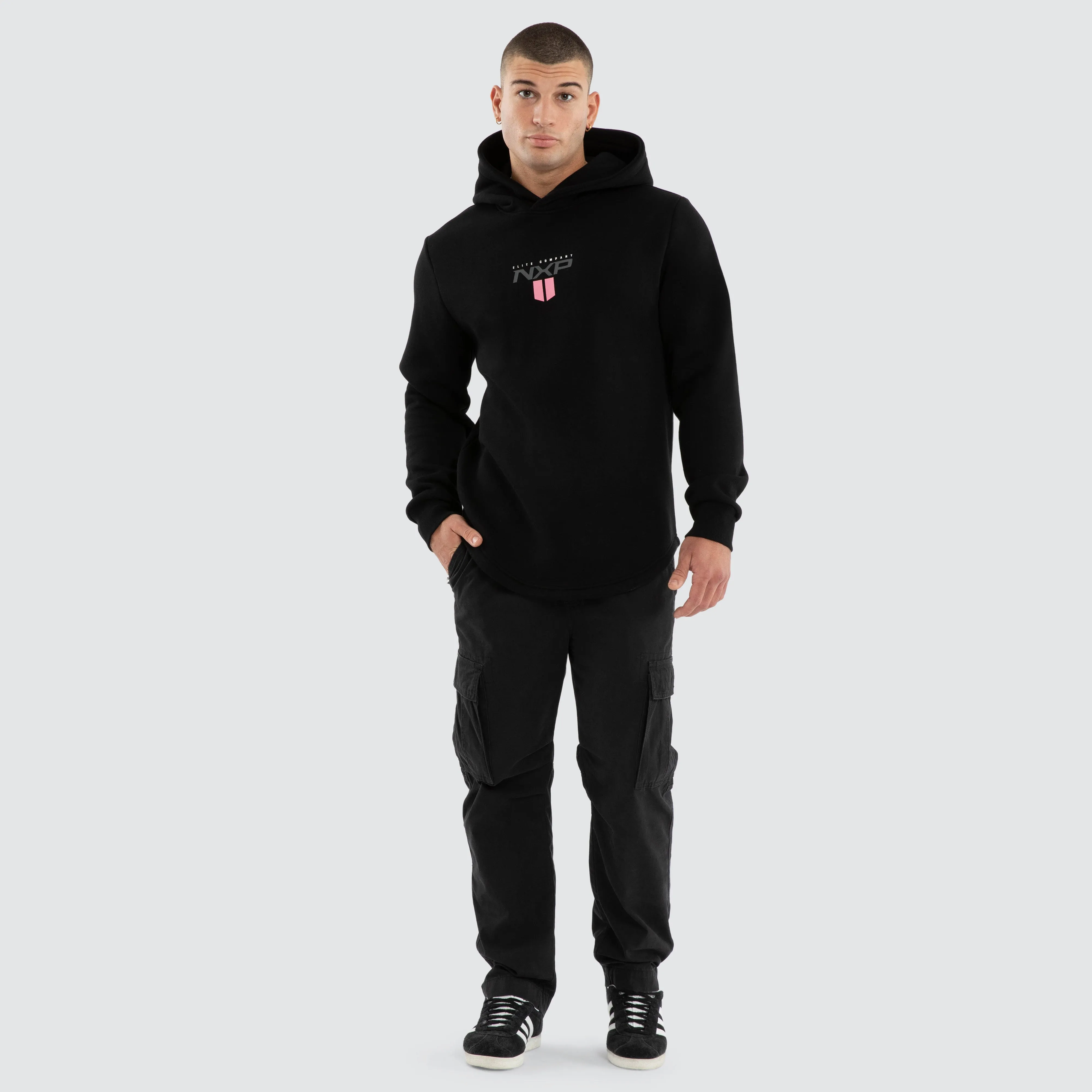 Crew Dual Curved Hoodie Jet Black sold by Nena and Pasadena product image thumbnail 5