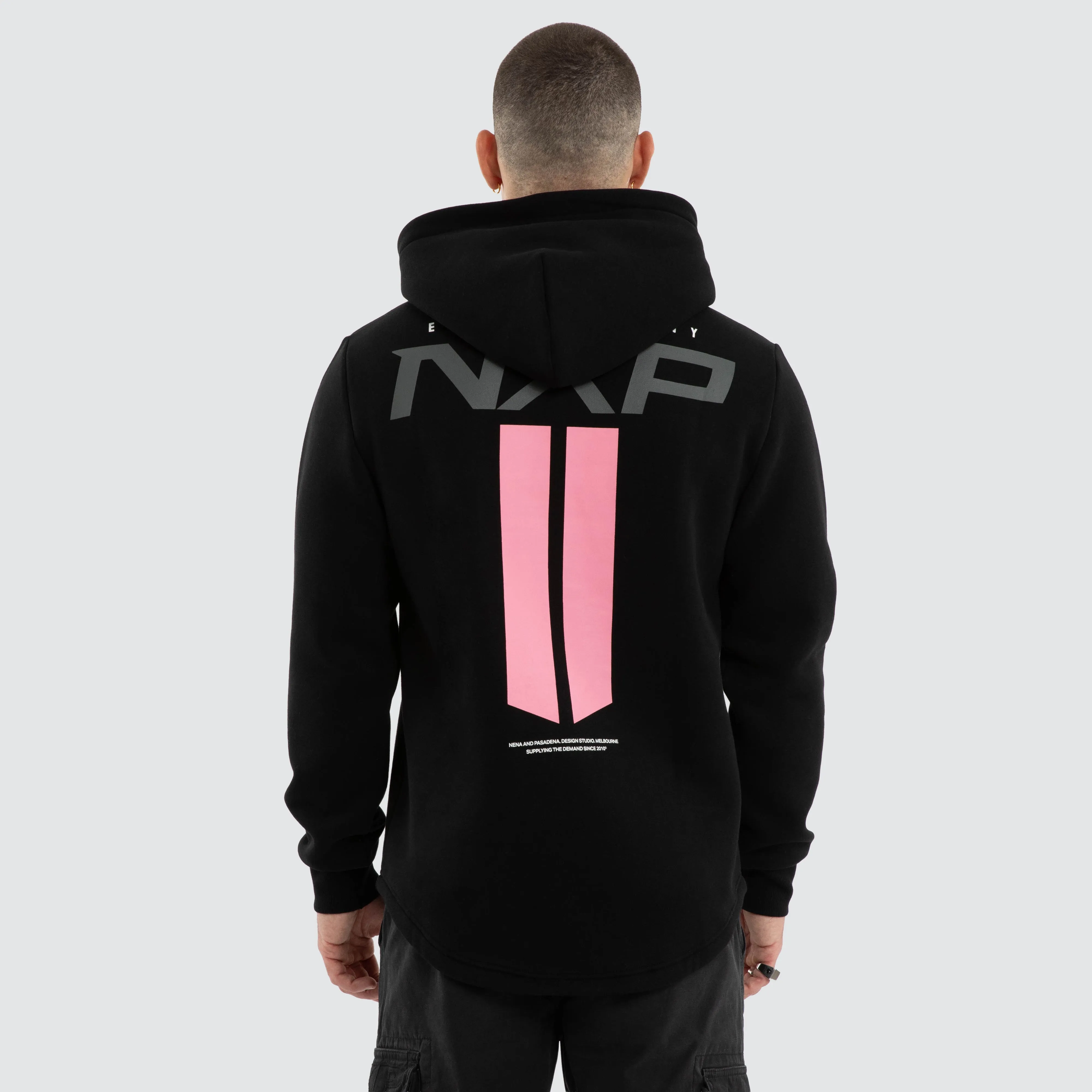 Crew Dual Curved Hoodie Jet Black sold by Nena and Pasadena product image thumbnail 2
