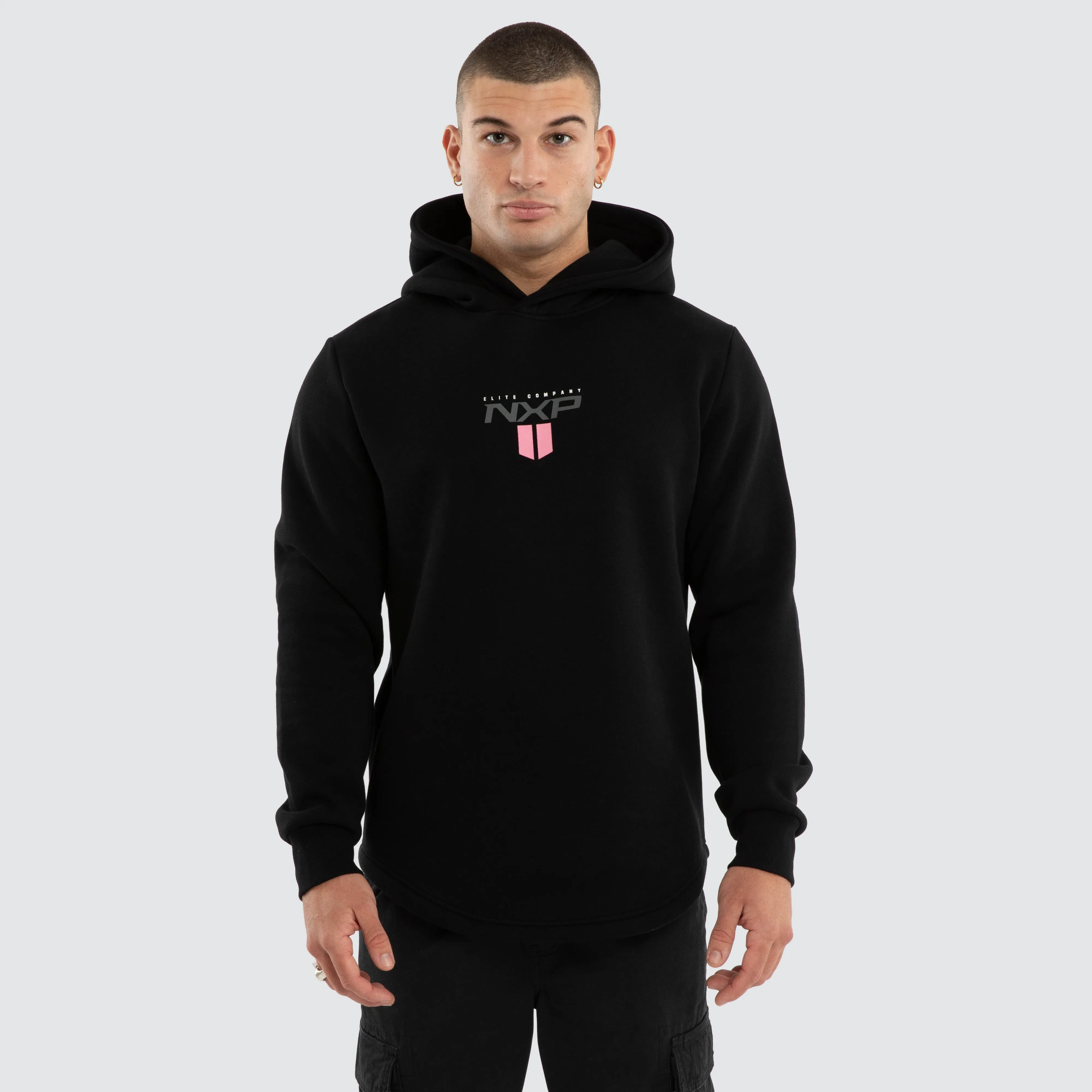 Crew Dual Curved Hoodie Jet Black sold by Nena and Pasadena