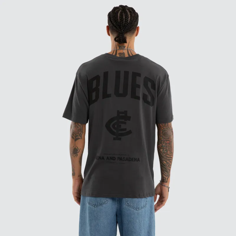 Carlton Blues Champions Box Fit Tee Asphalt made by Nena and Pasadena
