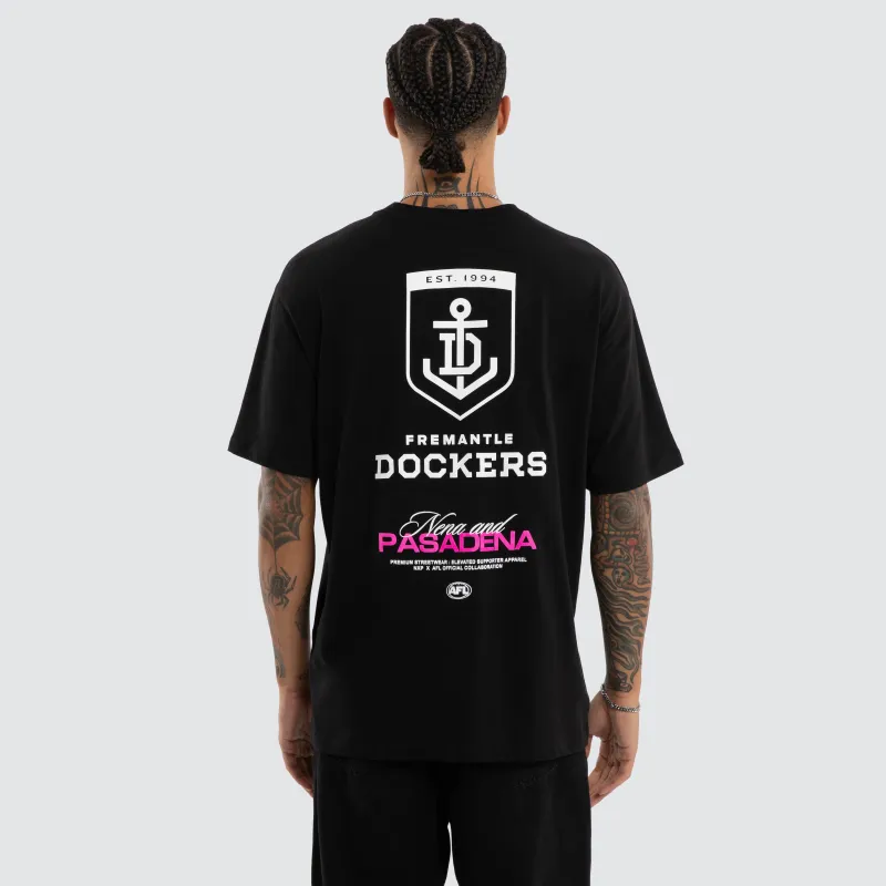 Fremantle Dockers Grand Box Fit Tee Jet Black made by Nena and Pasadena