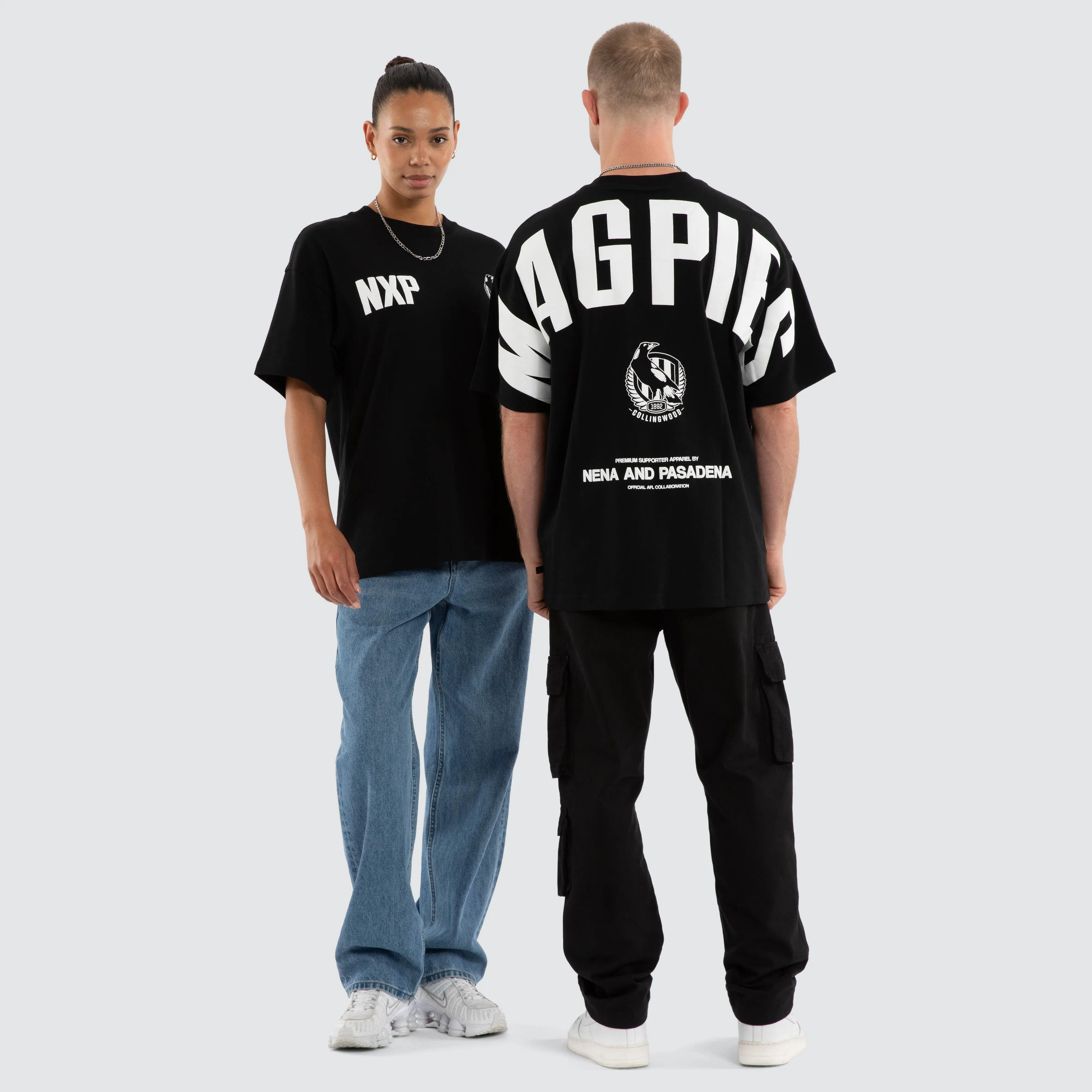 Collingwood Magpies Archive Raptor Tee Jet Black sold by Nena and Pasadena product image thumbnail 3