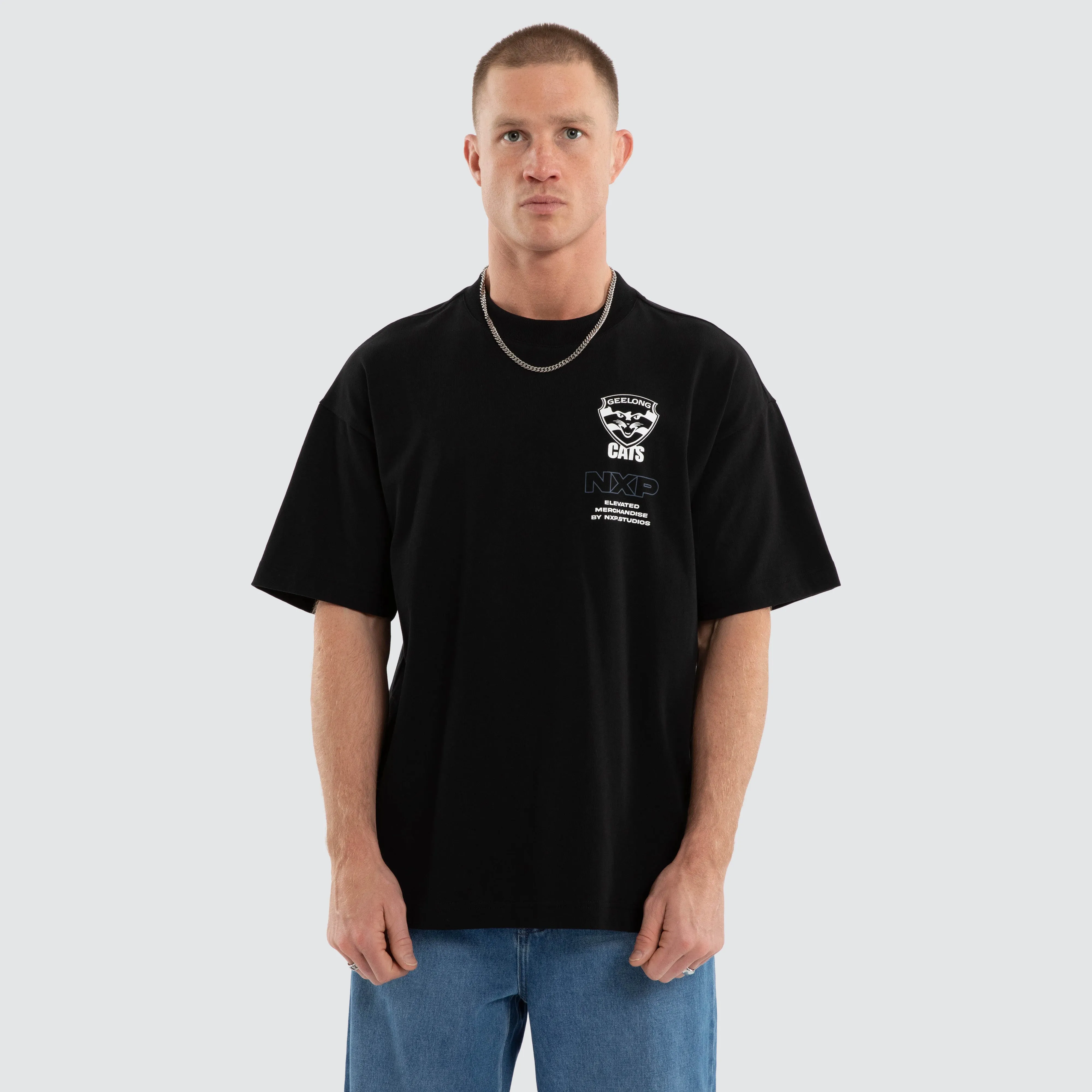 Geelong Cats Sticker Raptor Tee Jet Black sold by Nena and Pasadena product image thumbnail 2