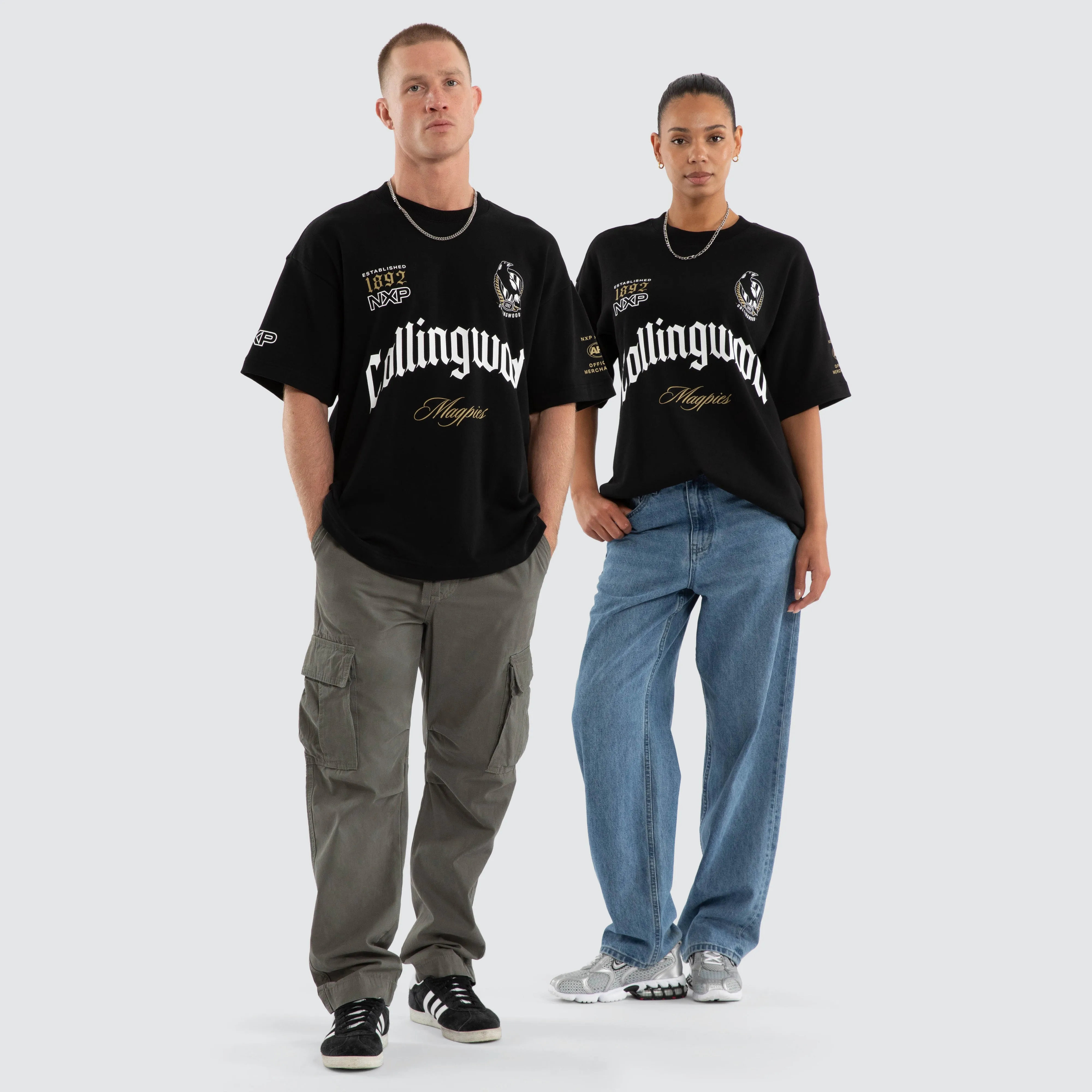 Collingwood Magpies Gold Raptor Tee Jet Black sold by Nena and Pasadena product image thumbnail 4