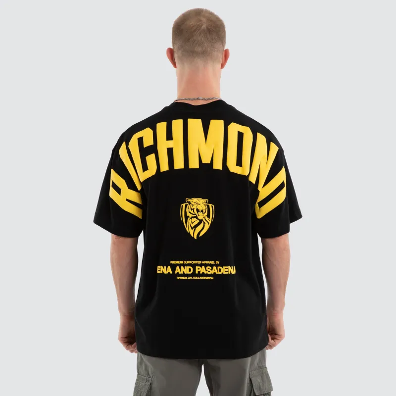 Richmond Tigers Archive Raptor Tee Jet Black made by Nena and Pasadena