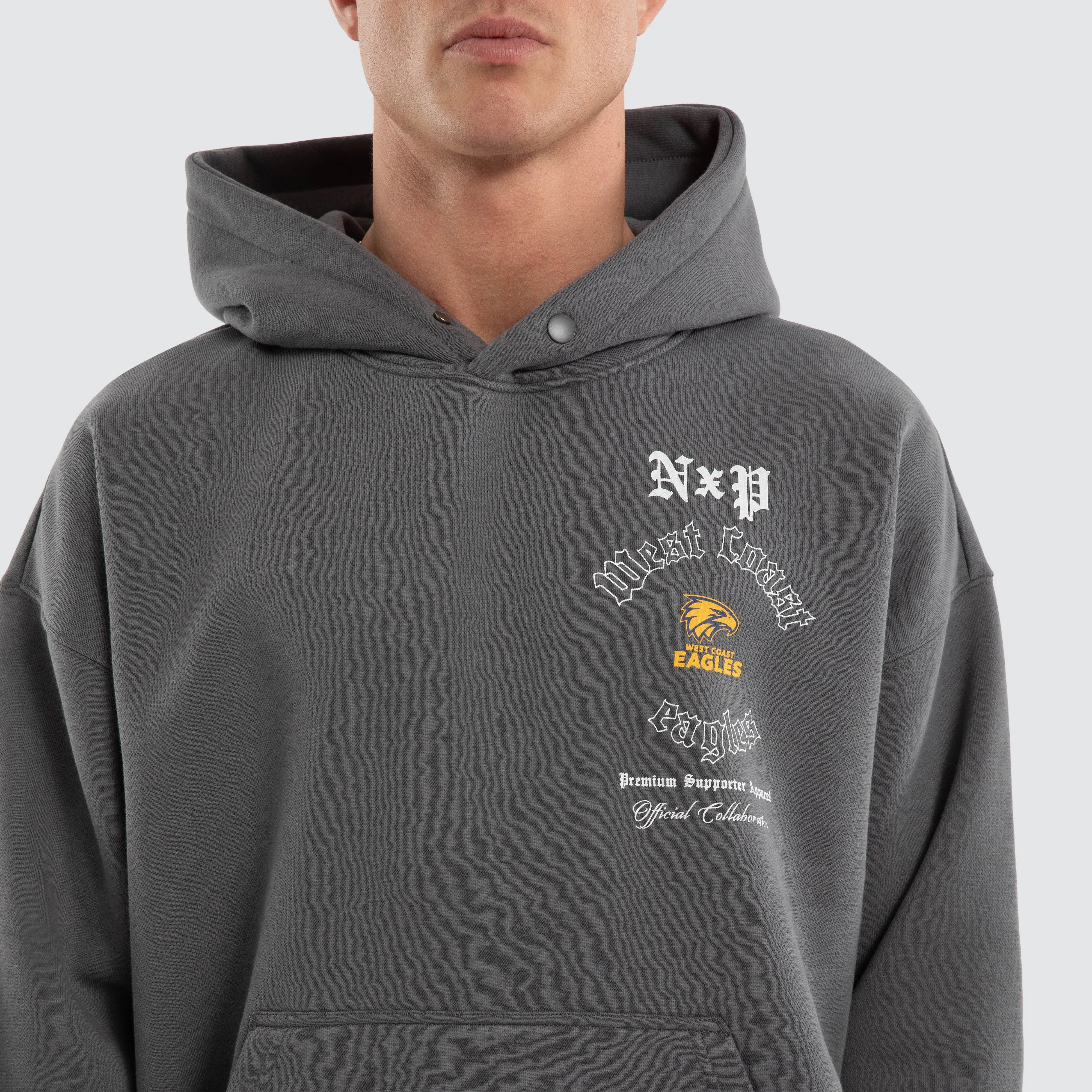 West Coast Eagles Tag Box Fit Hoodie Charcoal sold by Nena and Pasadena product image thumbnail 5